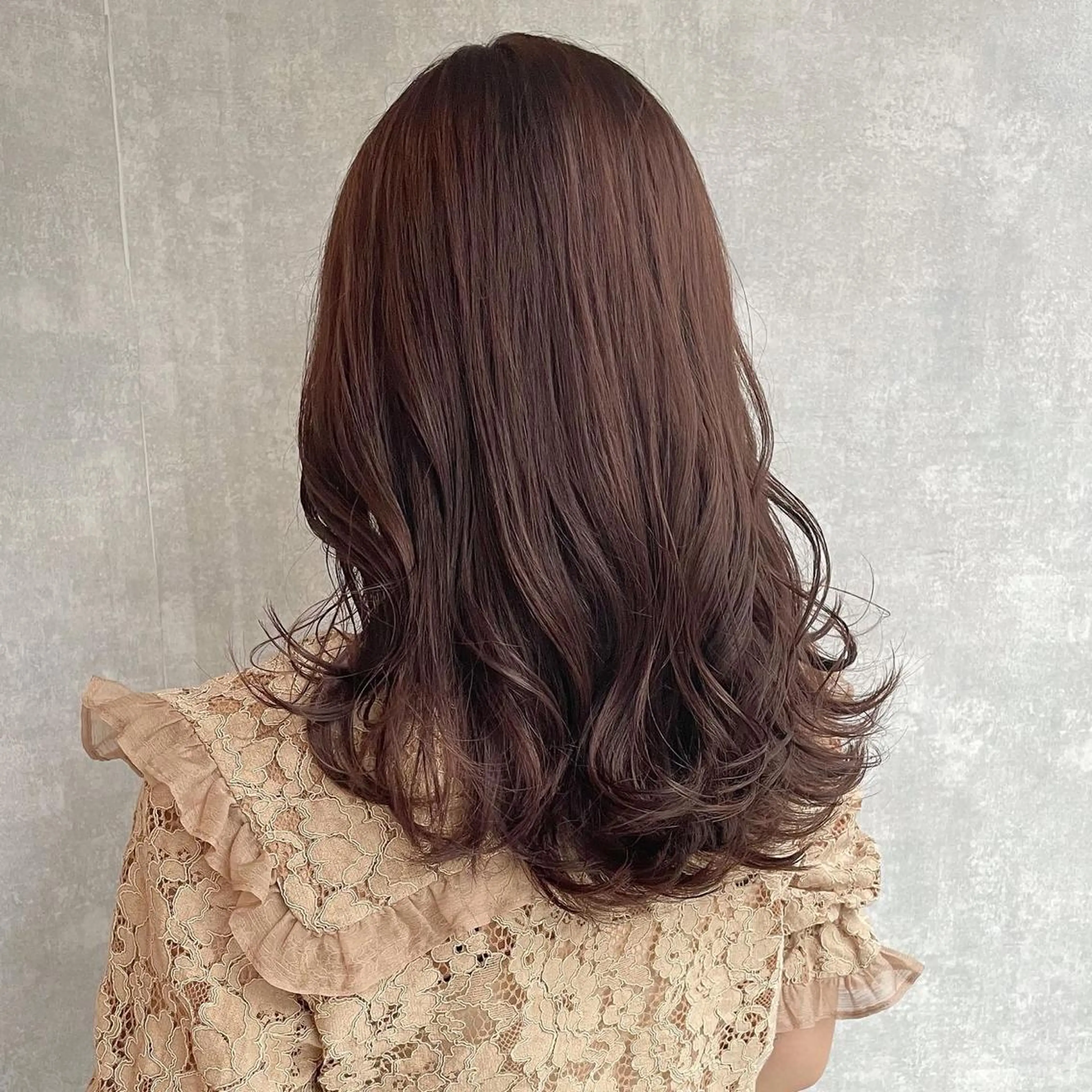 セミロング カラー 【完全個室】髪質改善 暖色カラー/山崎唯奈のヘアスタイル