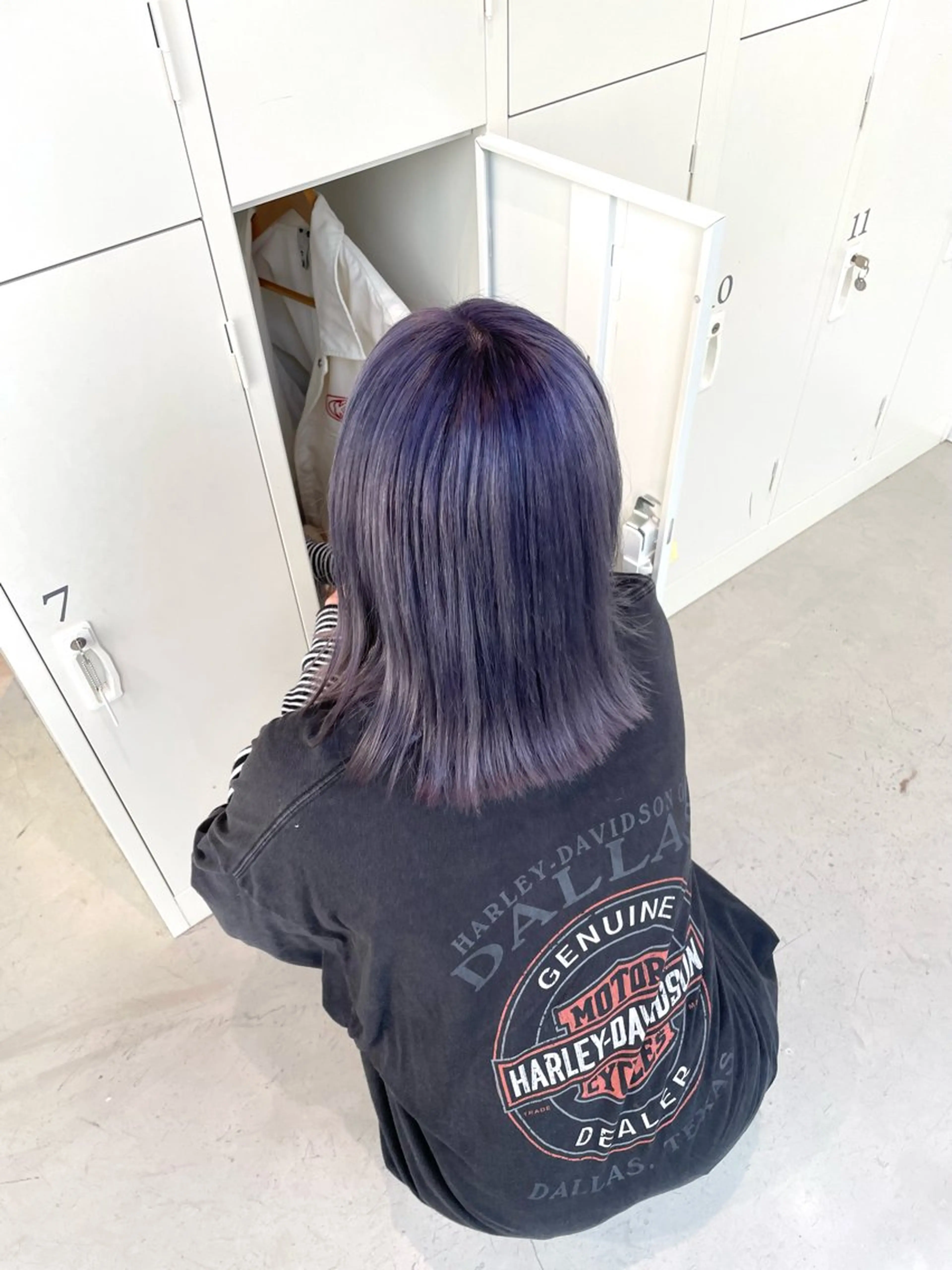 ミディアム カラー パープルカラー ヘアカラー トリートメント パーマ&ブリーチ /飯牟田/GEAR.のヘアスタイル