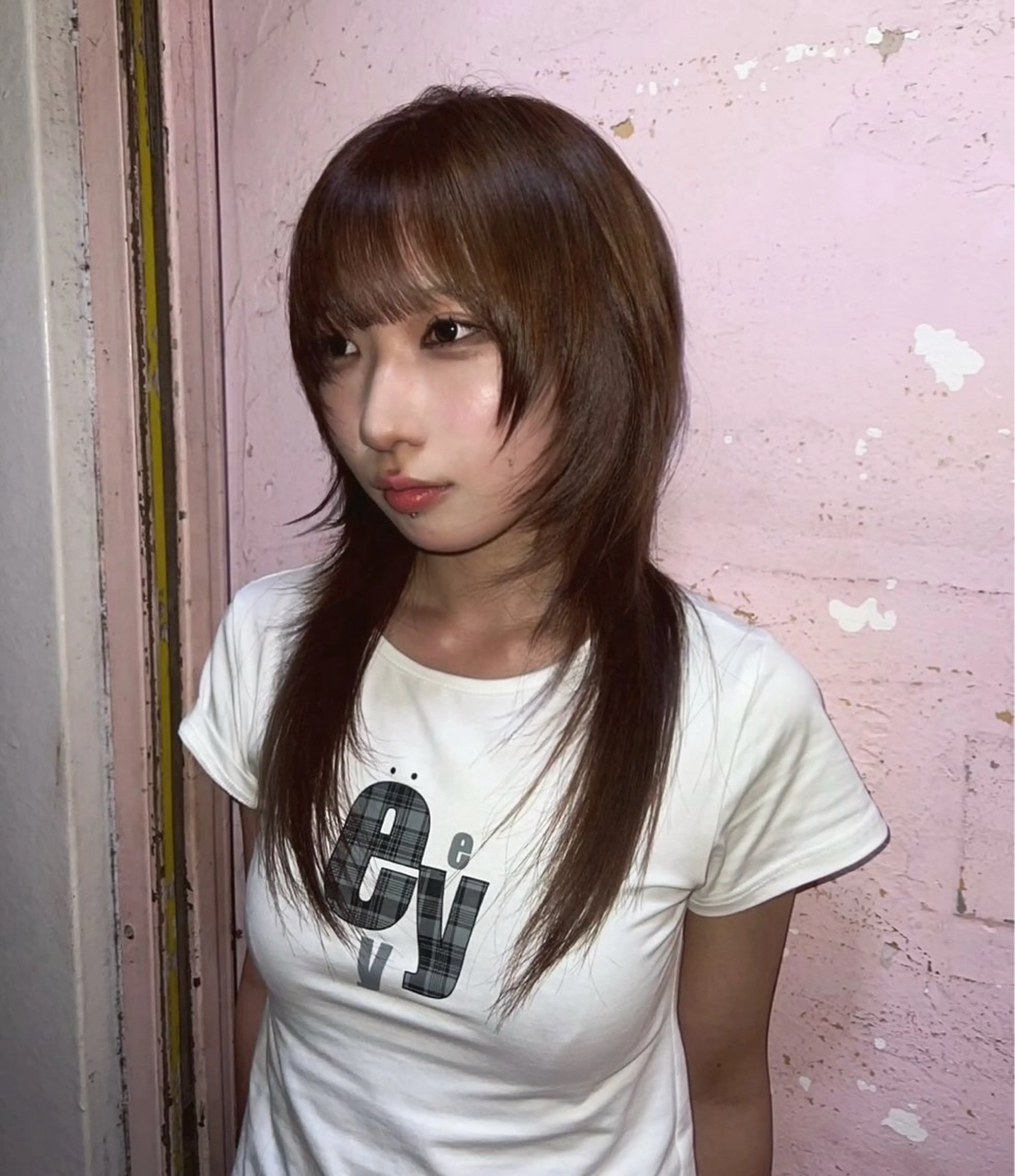 セミロング ヘアカラー AIRA/ブリーチ ‪/透明感カラーのヘアスタイル