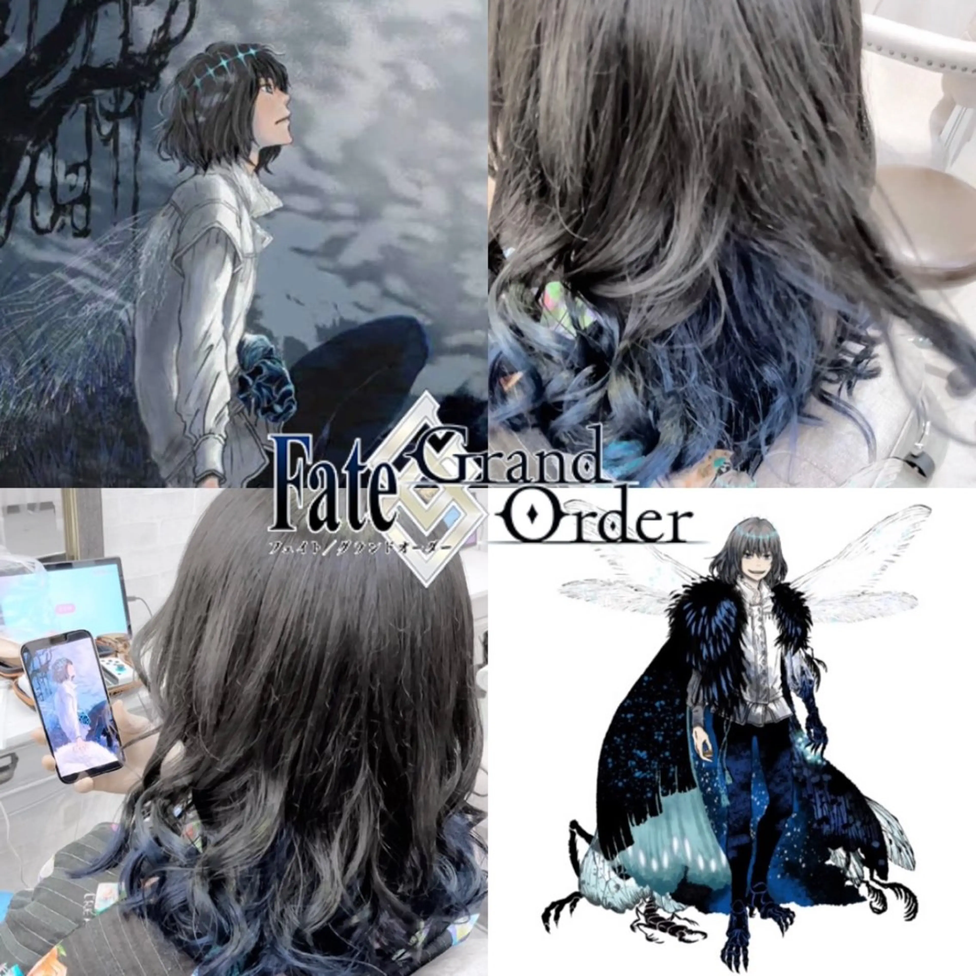 セミロング カラー 推しカラー💫 ブリーチ💫若菜覚のヘアスタイル