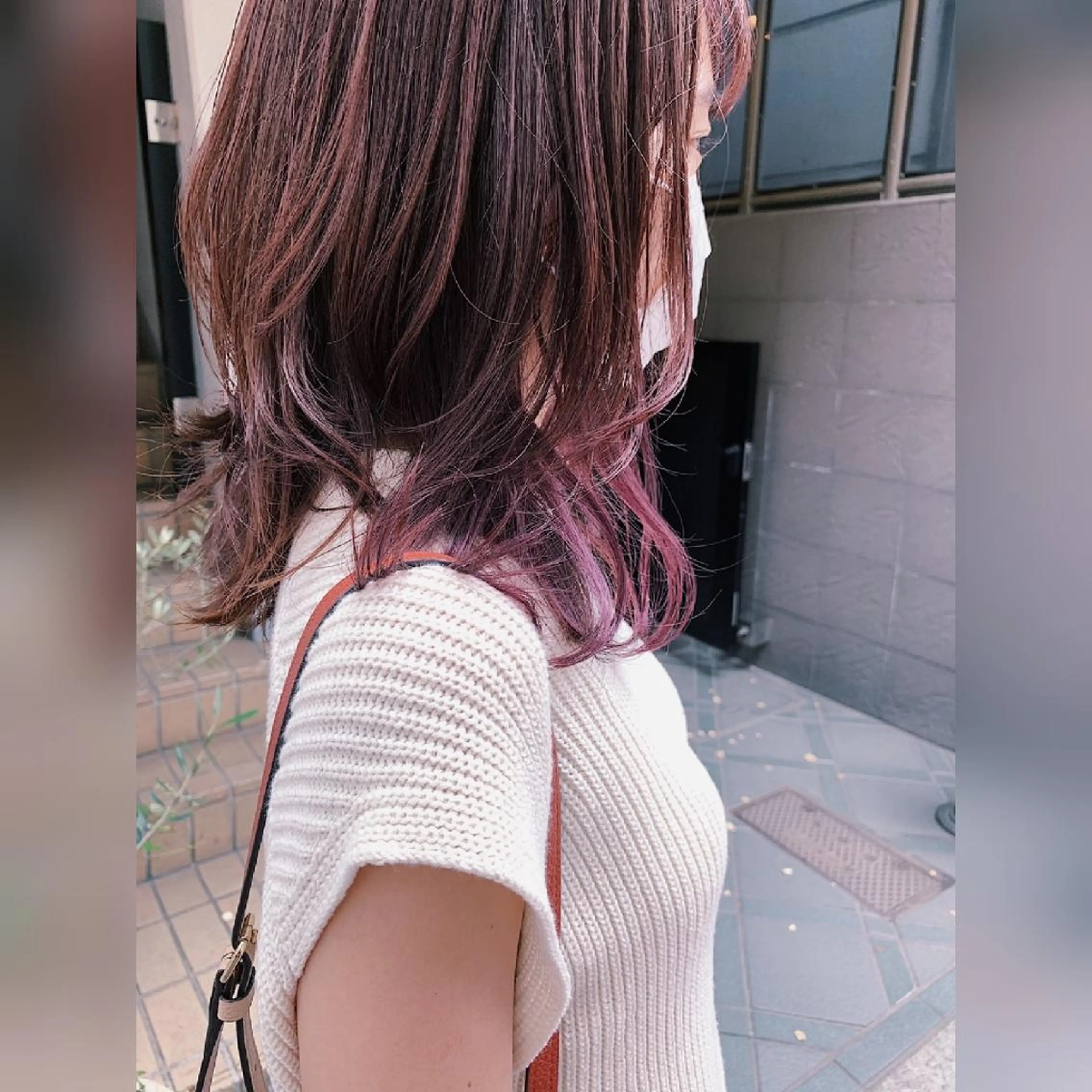 セミロング カラー ブリーチ インナーカラー ラベンダーカラー ラベンダーピンク ピンクカラー 田中 孝征のヘアスタイル