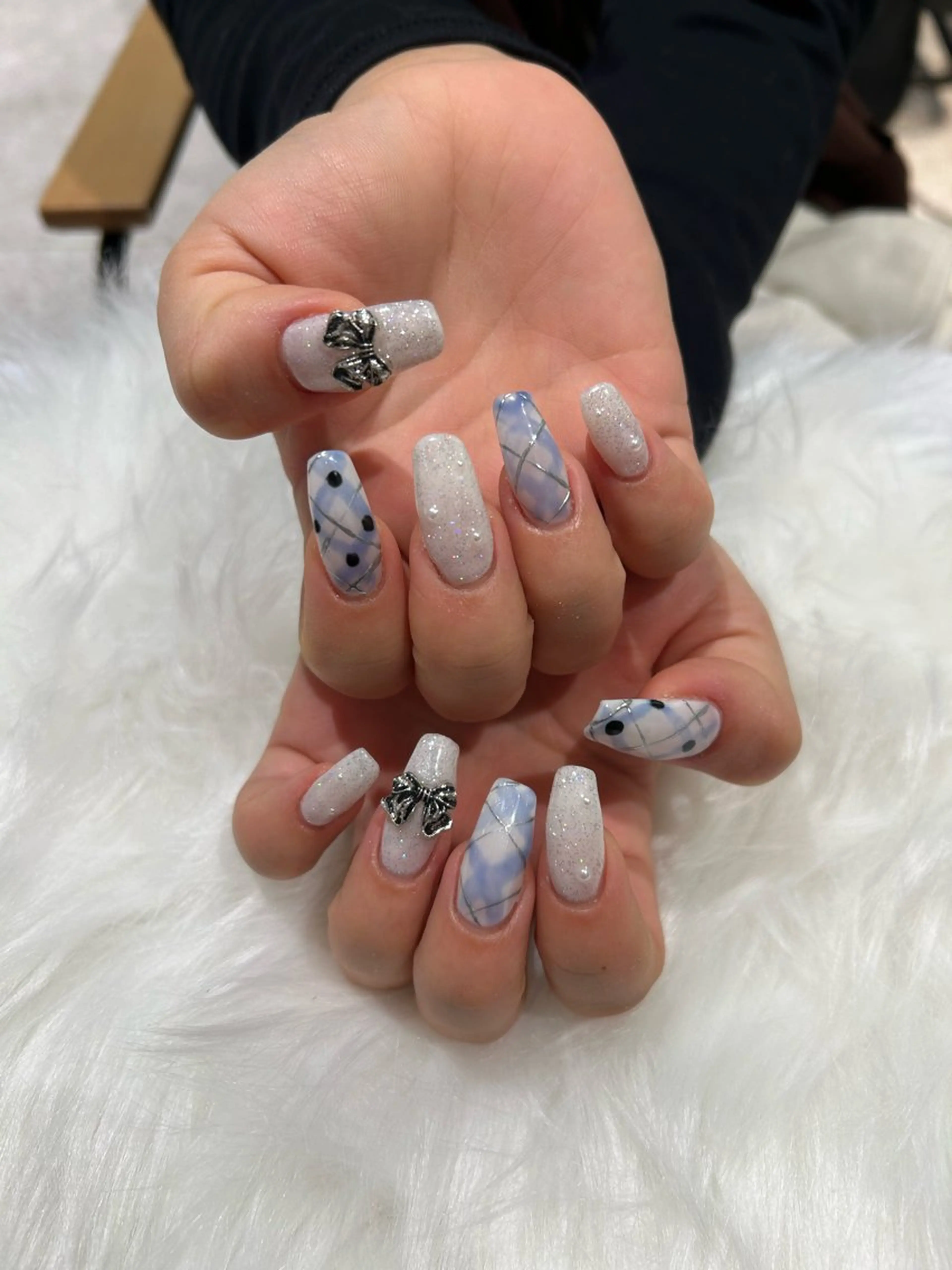 ネイル 成人式 長さ出し 韓国ネイル ショートネイル ♡ハイトーン★ ネイル/しの♡のヘアスタイル