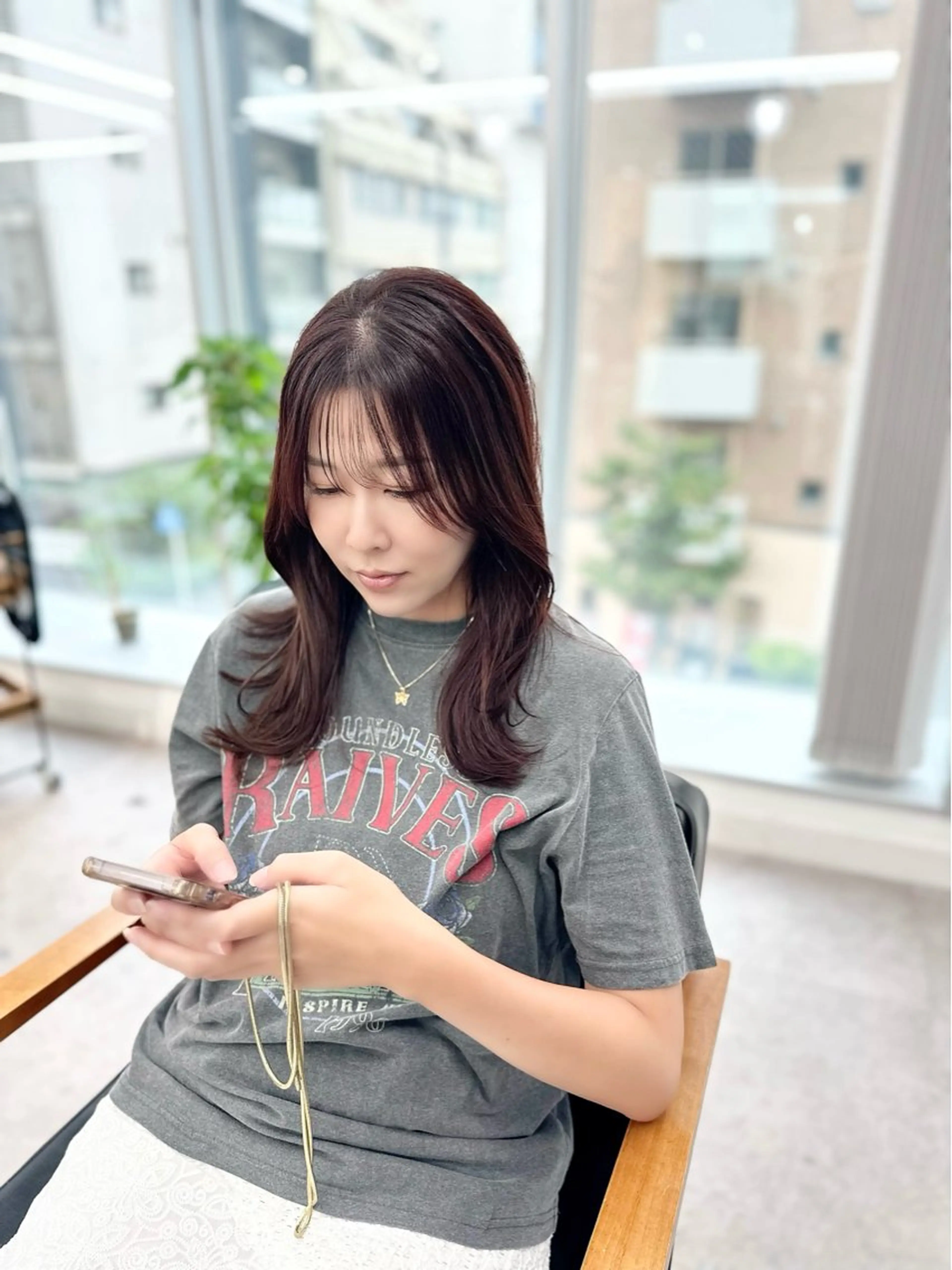 セミロング カラー パーマ ヘアアレンジ メンズ キッズ カット レイヤーカット 🌿透け感カラーのヘアスタイル