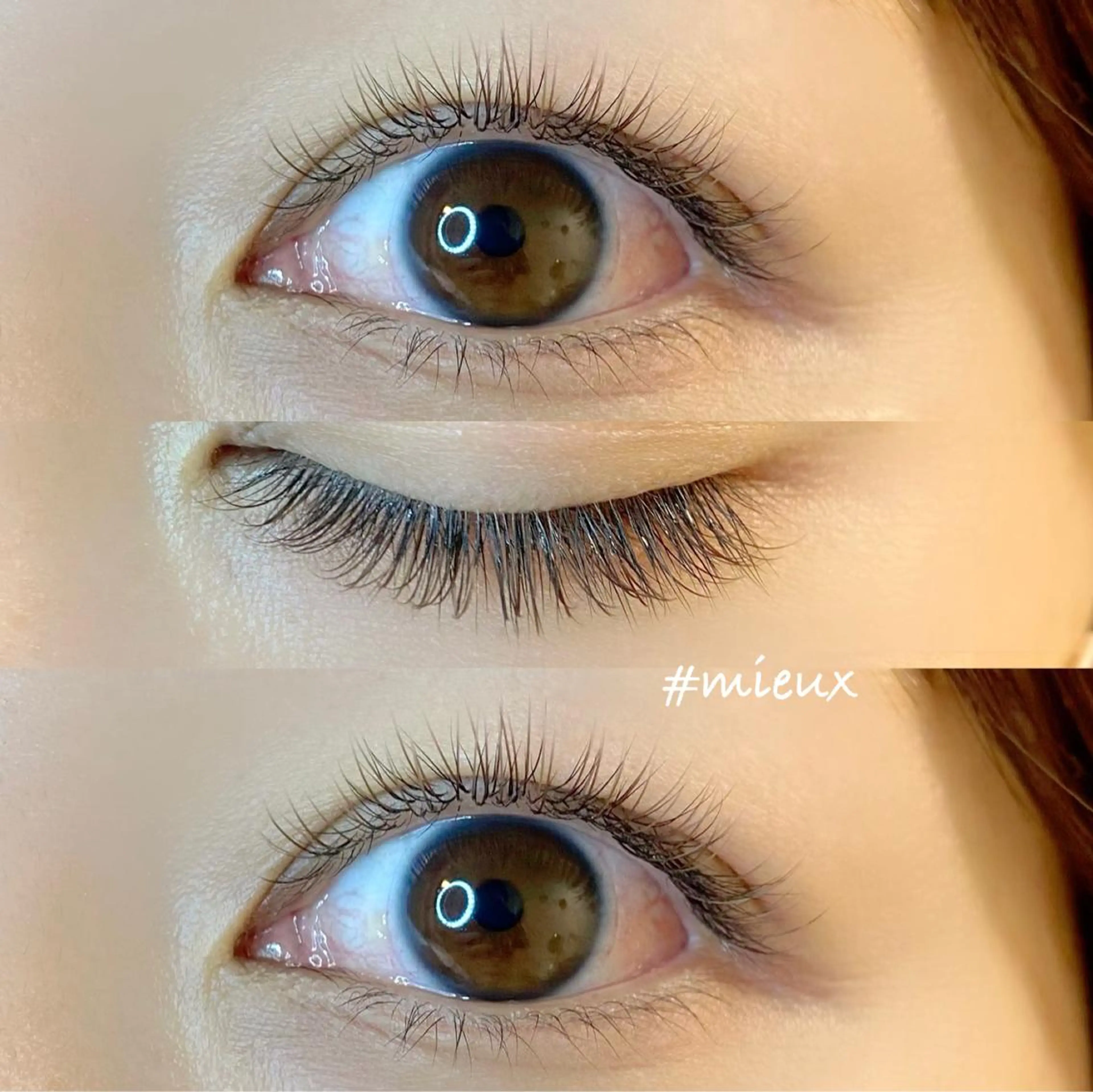 マツエク・マツパ カラーマツエク フラットラッシュ ナチュラル マツエク mieux _パリエク♡LED♡のマツエク・マツパデザイン