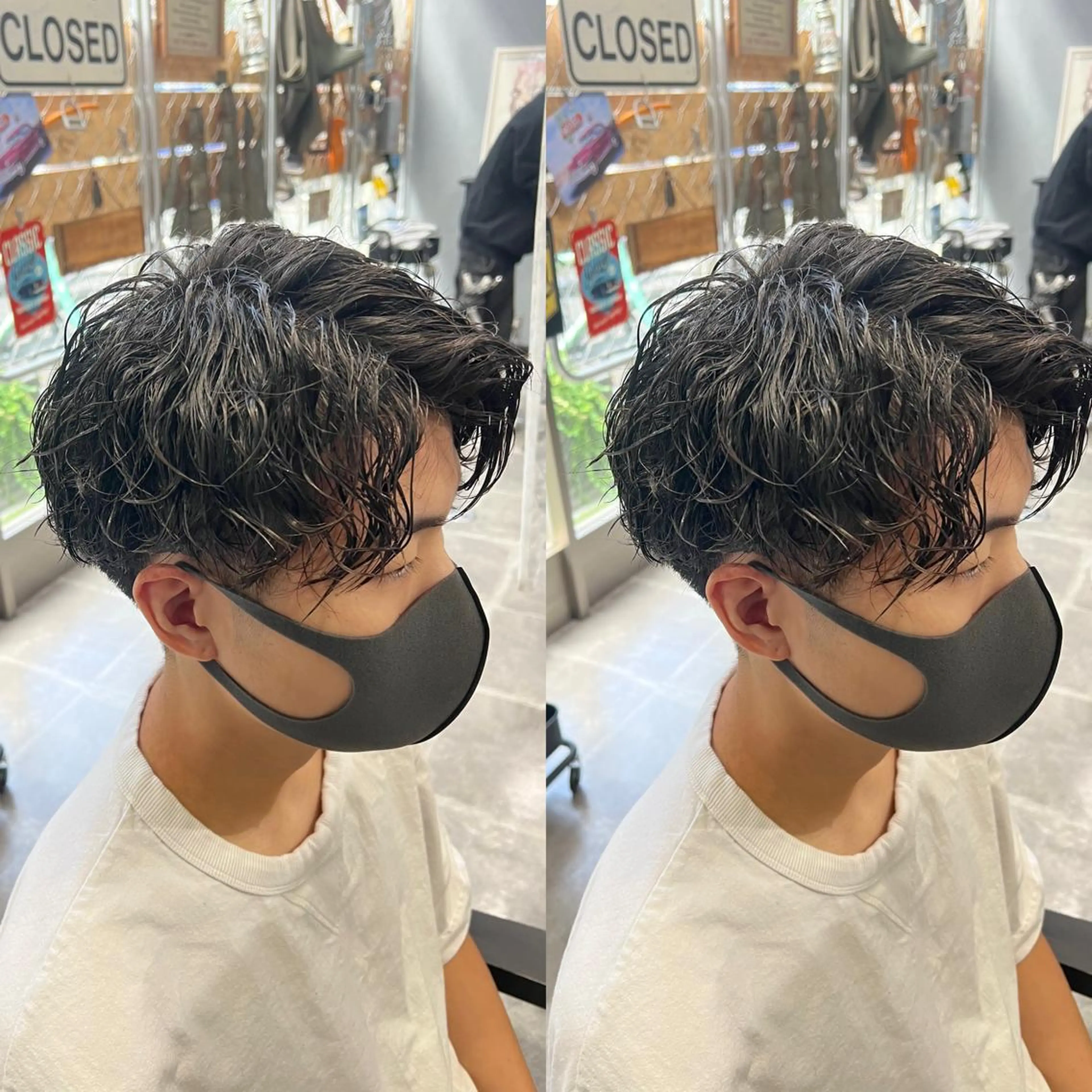 パーマ メンズ メンズパーマ メンズツイストパーマ ツイストスパイラルパーマ スパイラルパーマ ツイストパーマ カット センターパート ／植田のヘアスタイル