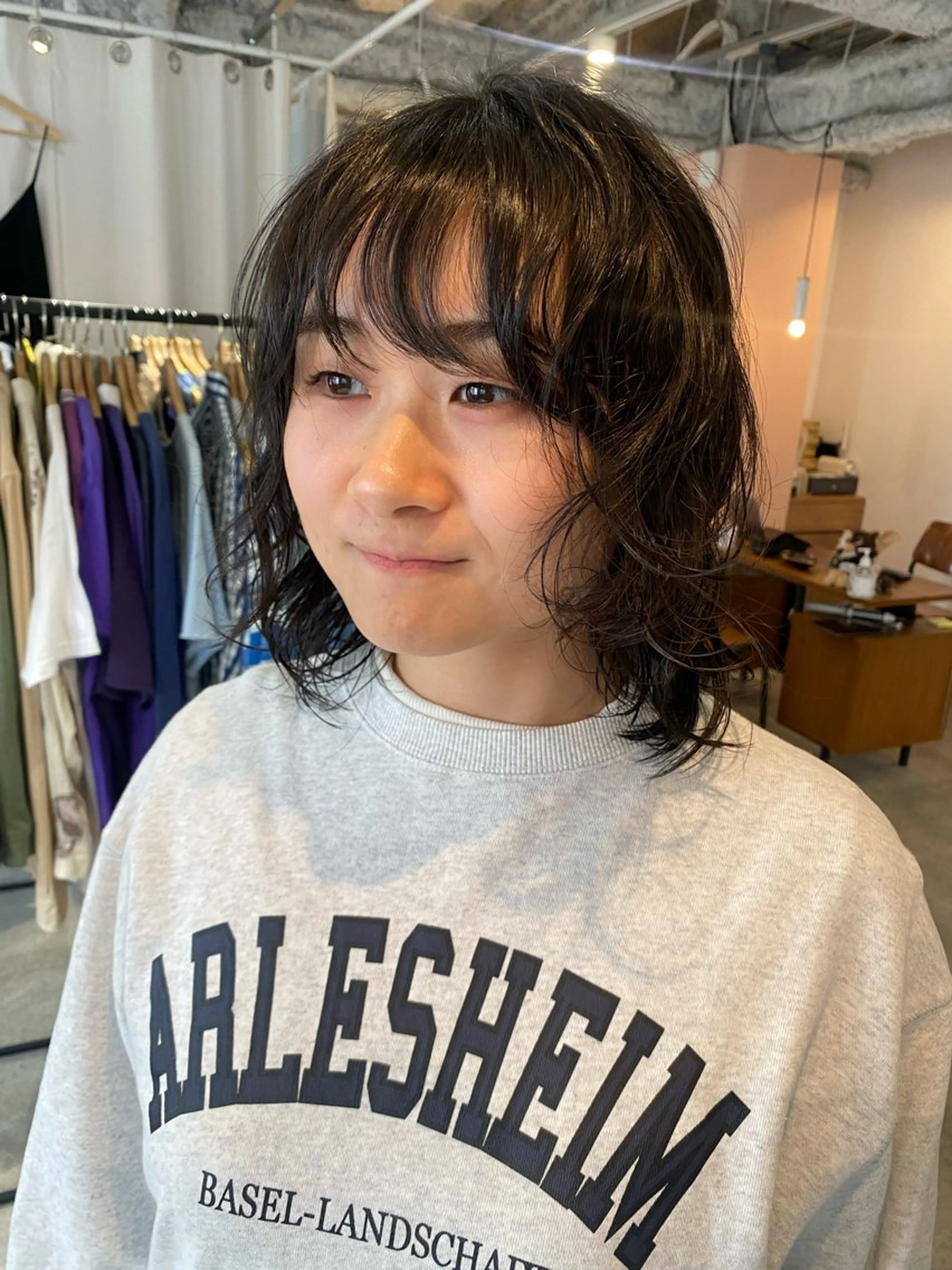 ミディアム カラー パーマ カット パーマ トリートメント Hayashi Shioriのヘアスタイル