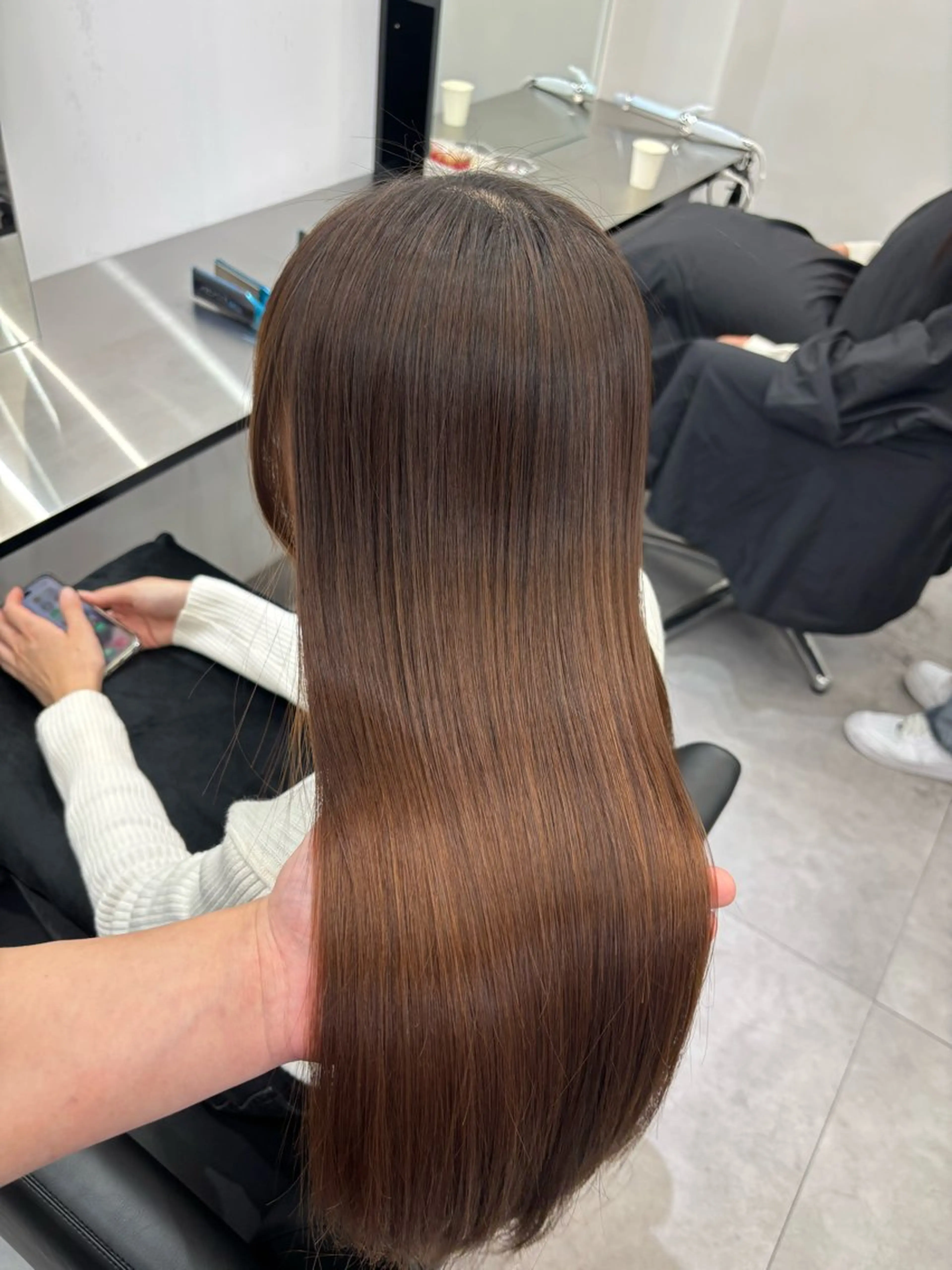 ロング カット 縮毛矯正 梅田髪質改善 韓国カット/星野綾哉のヘアスタイル