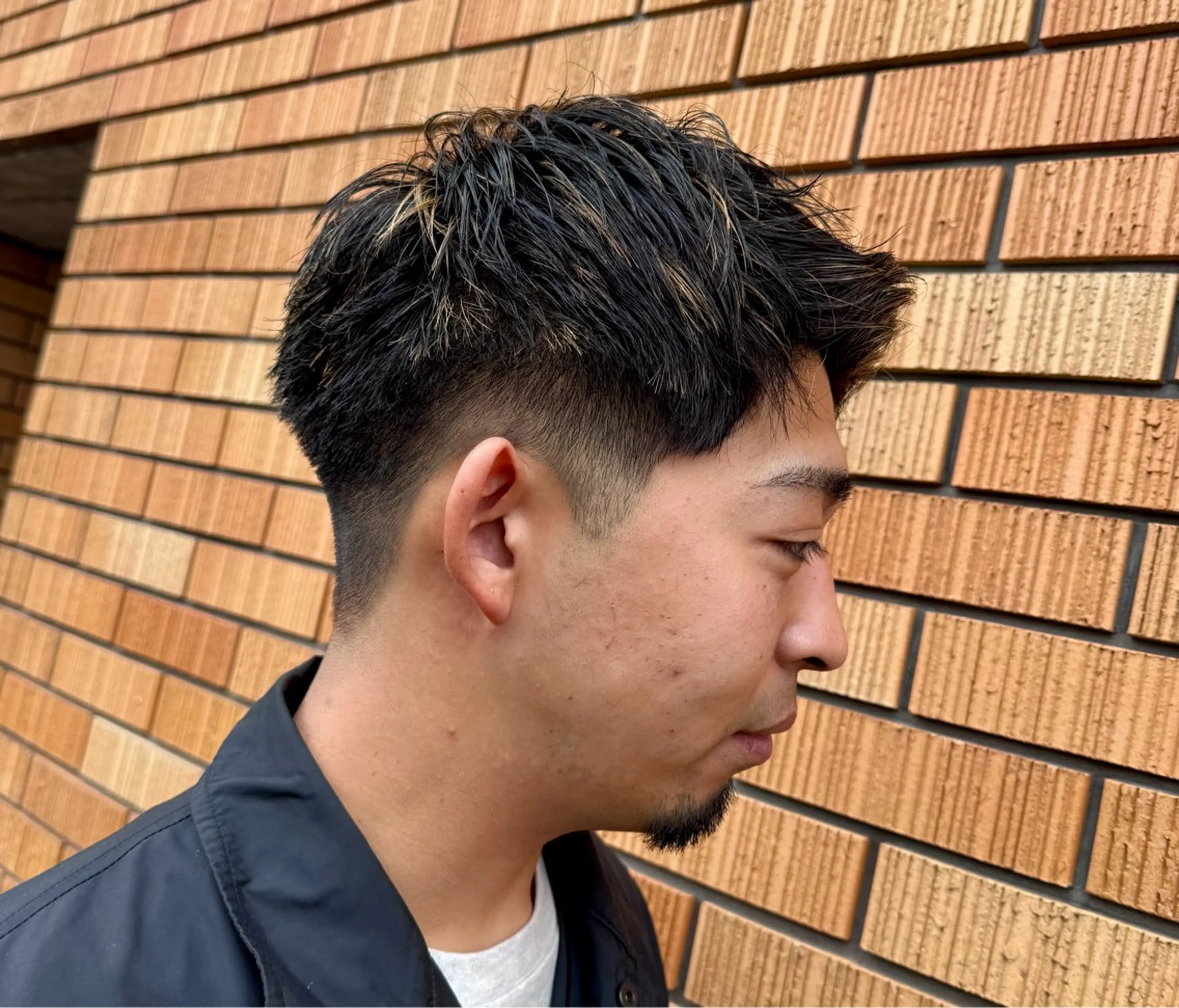 ショート メンズ アップバング メンズパーマ 伸ばしかけ ショートヘア メンズ/マッシュ センターパート/悠羽のヘアスタイル
