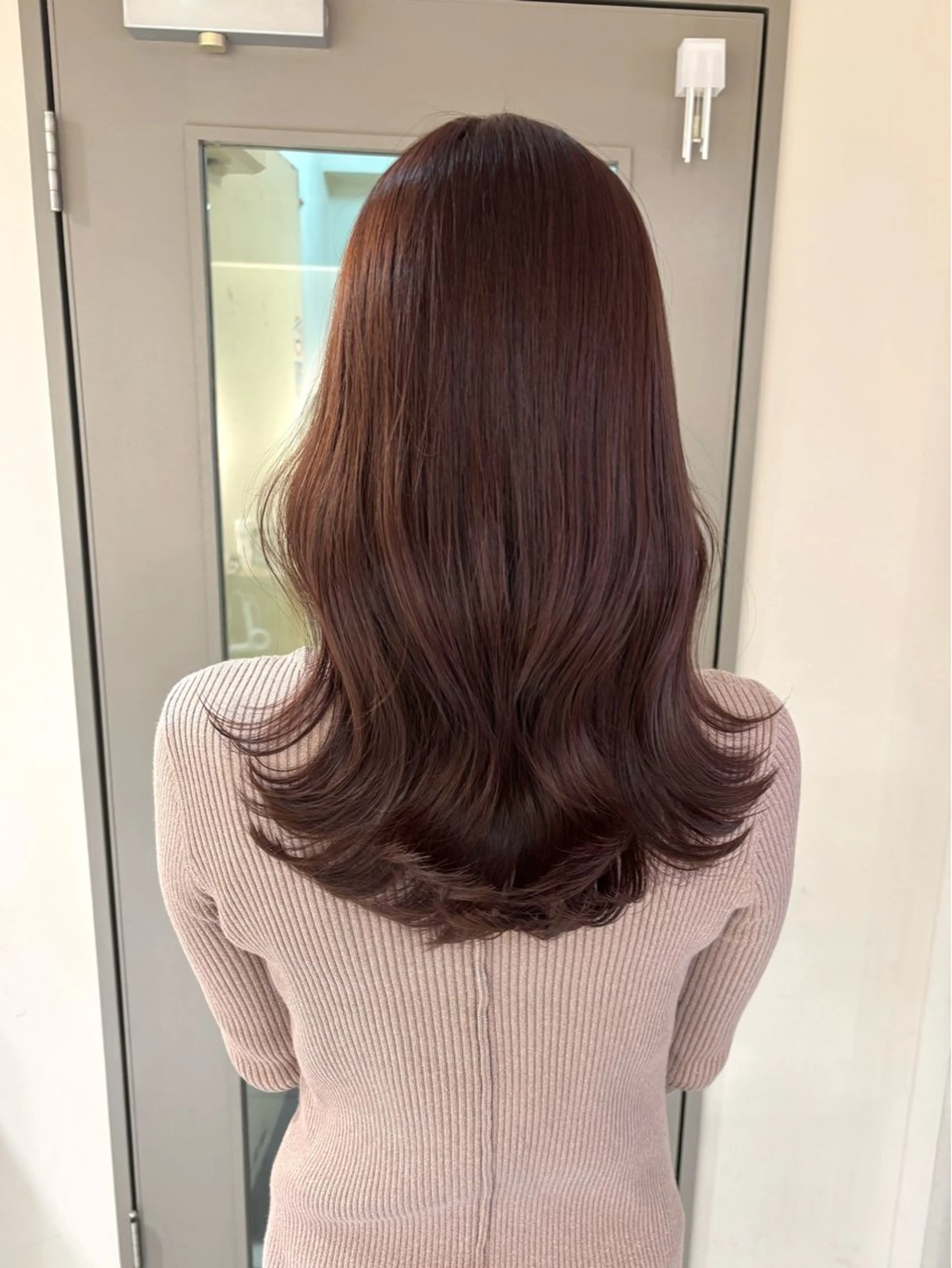 セミロング カラー ブラウンカラー ダブルカラー ピンクカラー くびれヘア 顔周りカット カット ヘアカラー トリートメント 横浜/レイヤーカット /韓国ヘア/佐藤記正のヘアスタイル