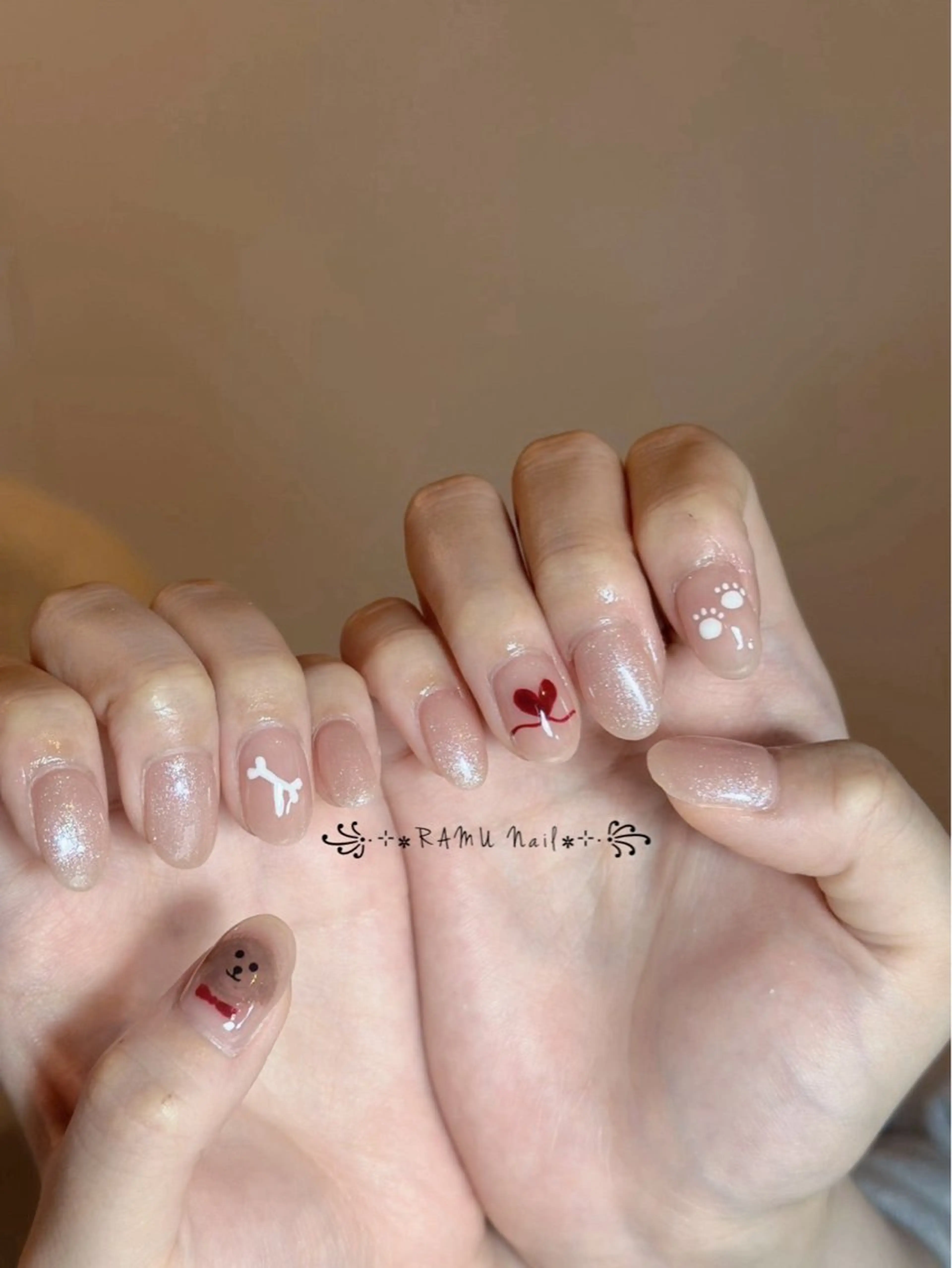 ネイル キラキラネイル マグネットネイル ミラーネイル ピンク 夏ネイル ハンドネイル RAMU Nail 恵比寿店のネイルデザイン