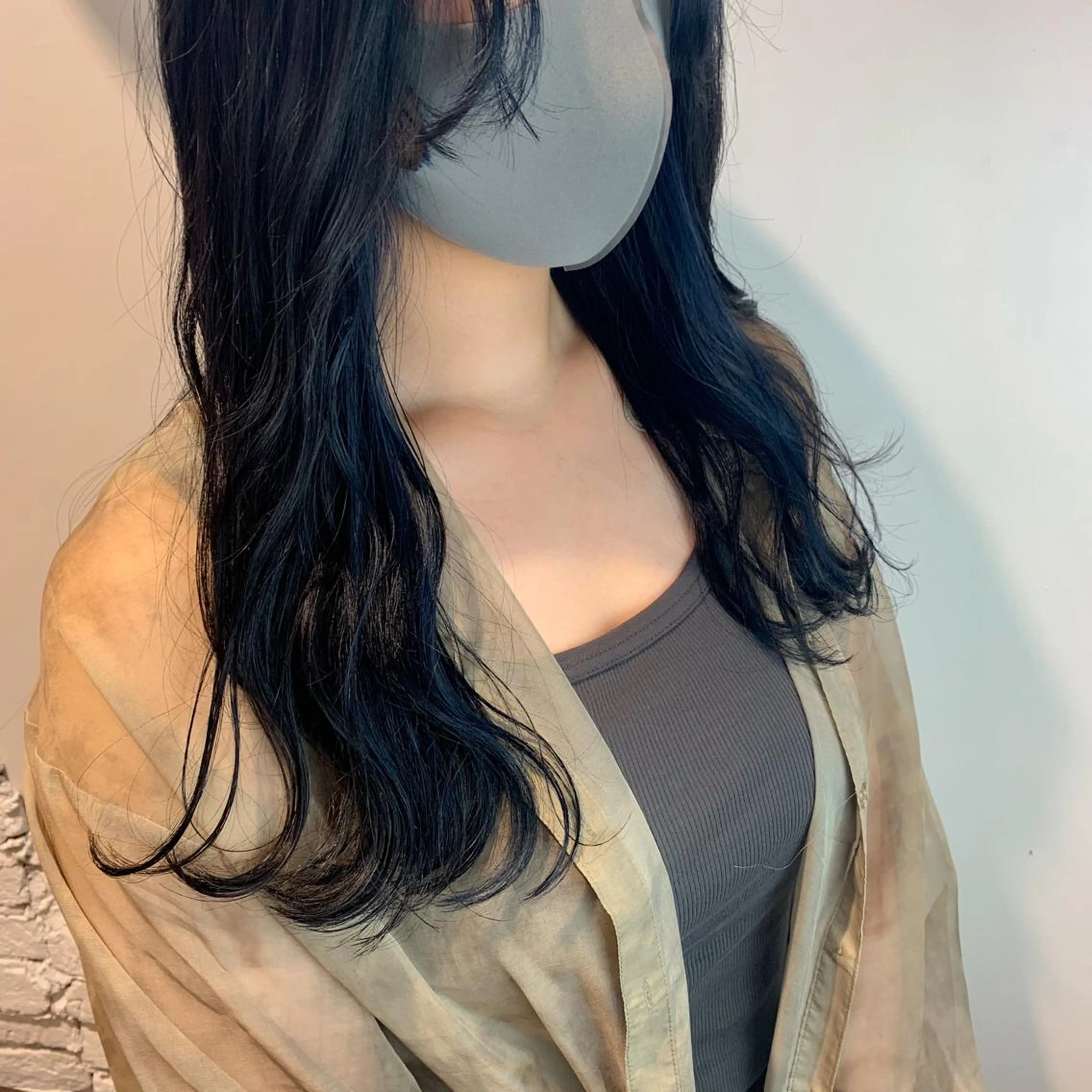 ロング カラー ネイビーカラー "小顔カット" Fuko.のヘアスタイル