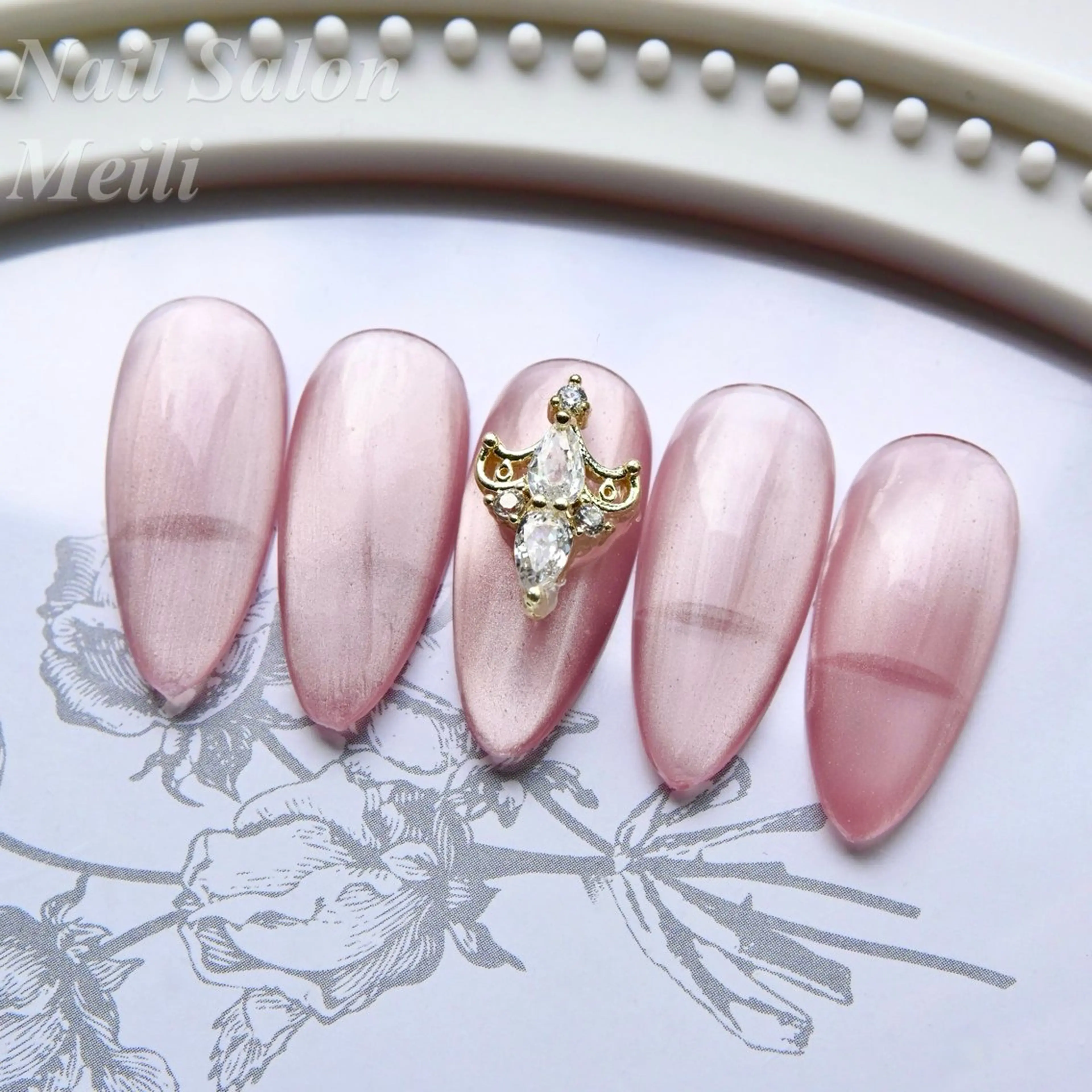 ネイル マグネットネイル ピンク ワンホンネイル ハンドネイル ネイルサロン メイリーのネイルデザイン