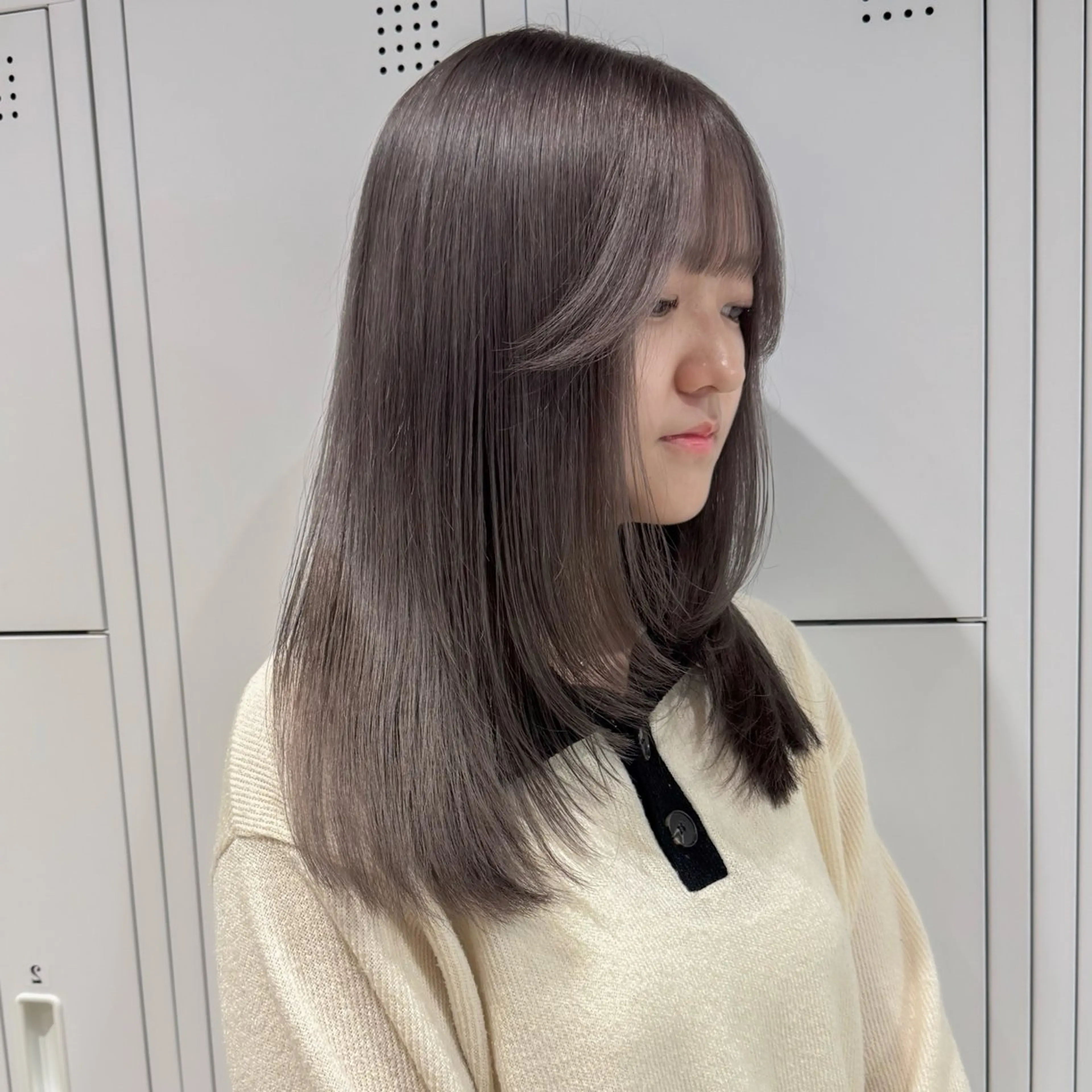 セミロング カラー ヘアアレンジ 💗💗韓国レイヤー yu-ki💗💗のヘアスタイル