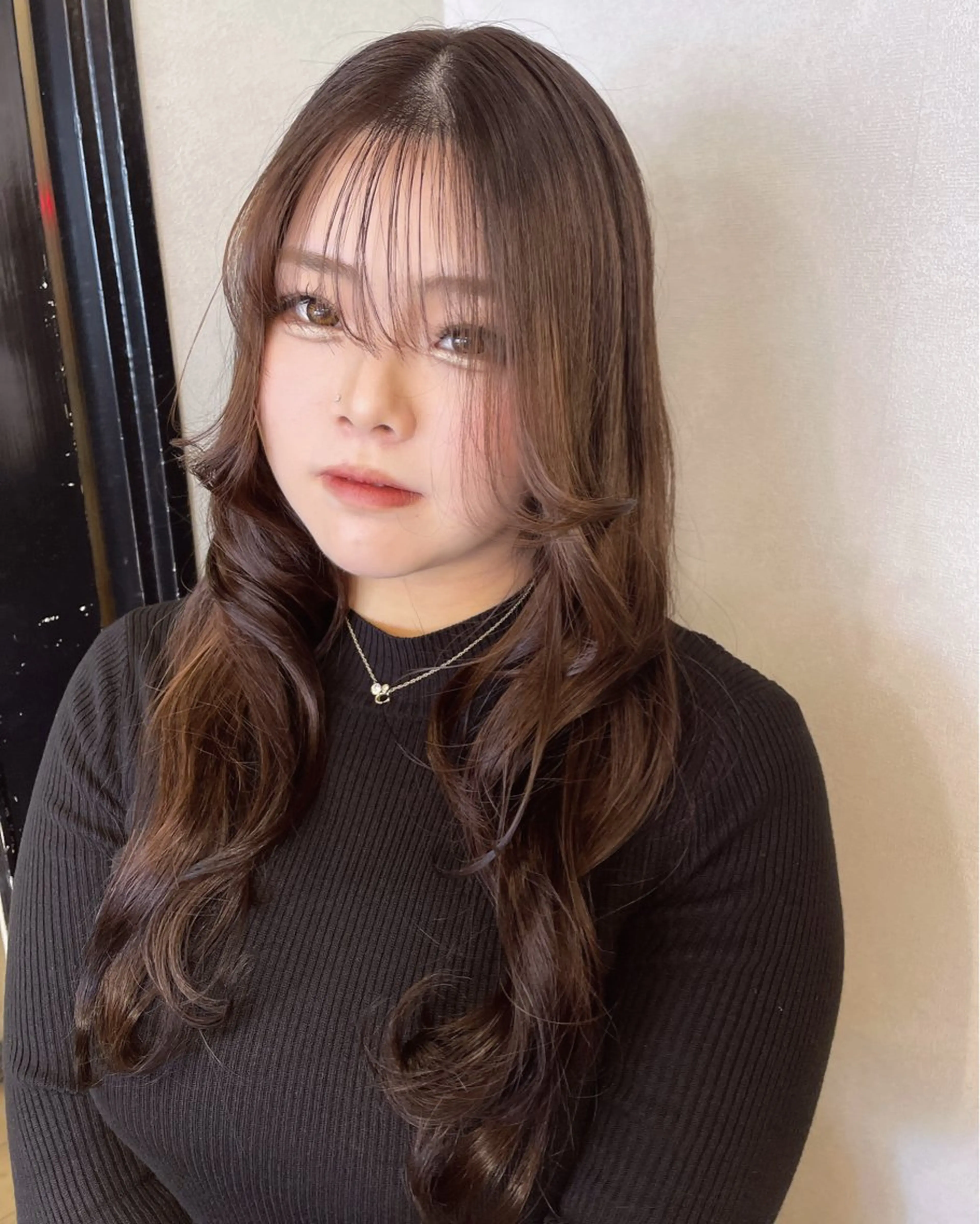 ロング カラー ブラウンカラー ピンクカラー トリートメント 愛　莉/大阪美容室 /ケア・艶カラーのヘアスタイル