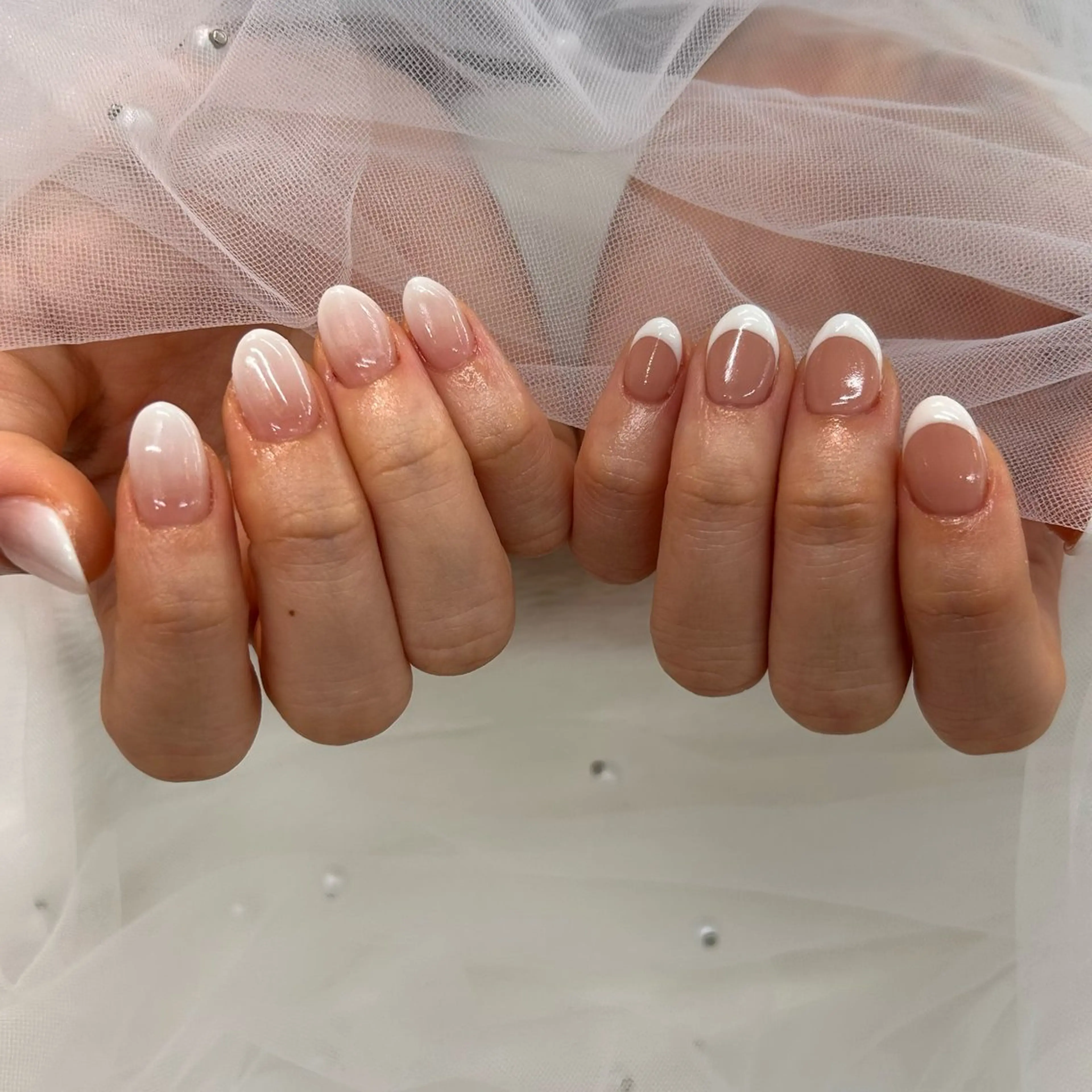 【1日1名練習モデル】白 カラグラ・フレンチ ⚠️オフ代別途 ※必ず注意事項をご確認ください‼️の写真