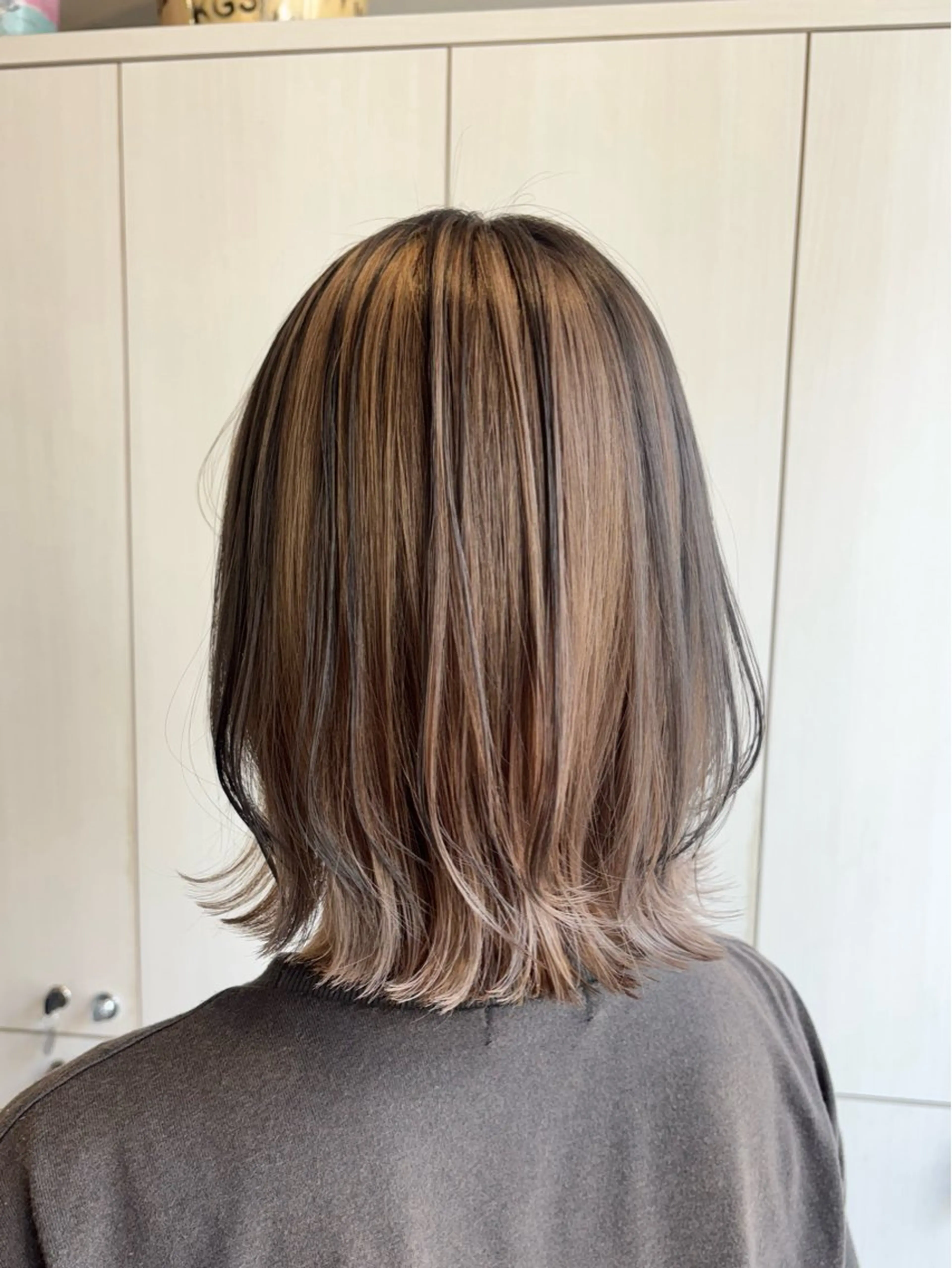 ミディアム カラー カット ヘアカラー たなか もえなのヘアスタイル