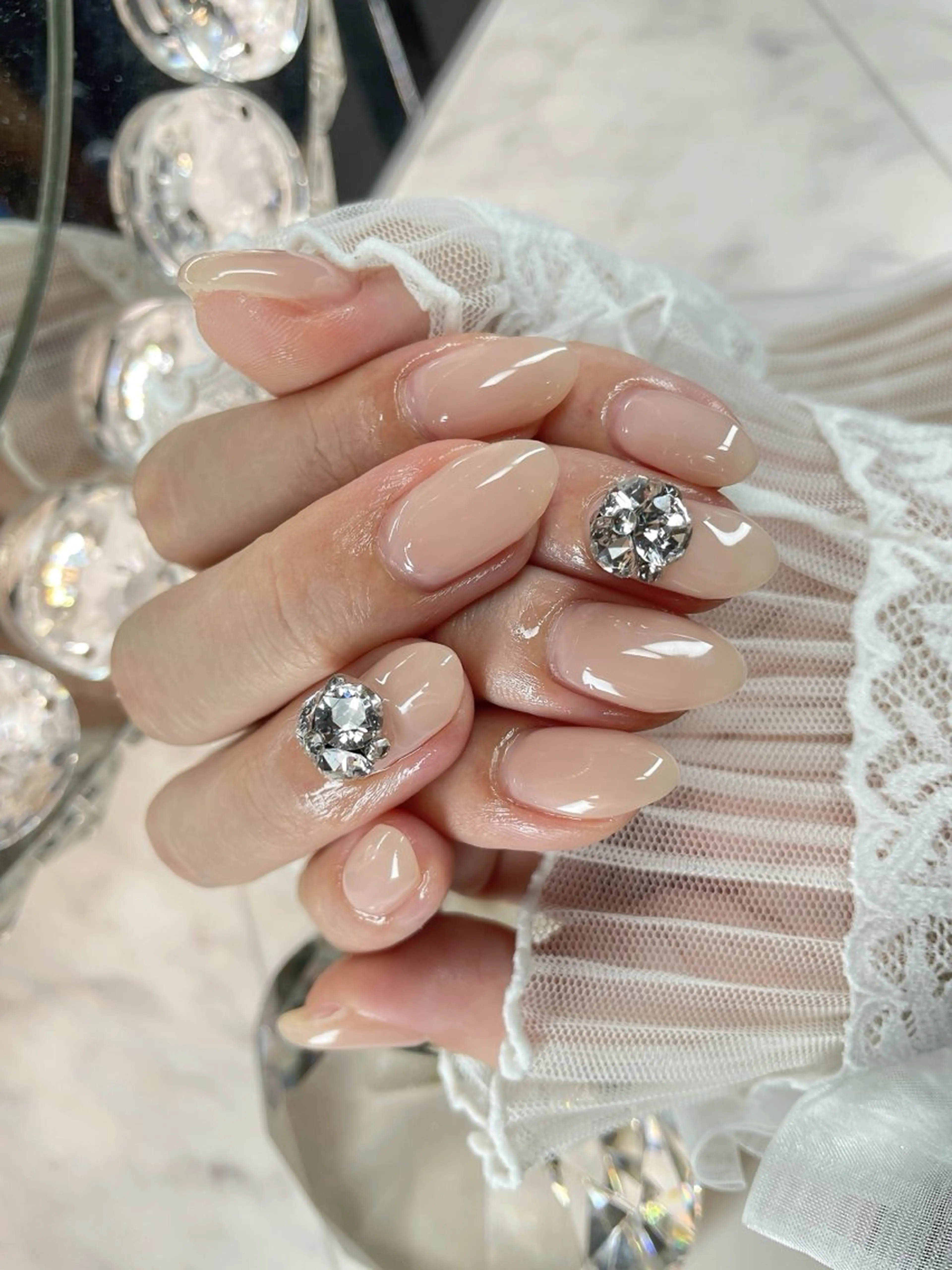 ネイル 23時まで❤︎韓国、 ワンホンネイルのネイルデザイン