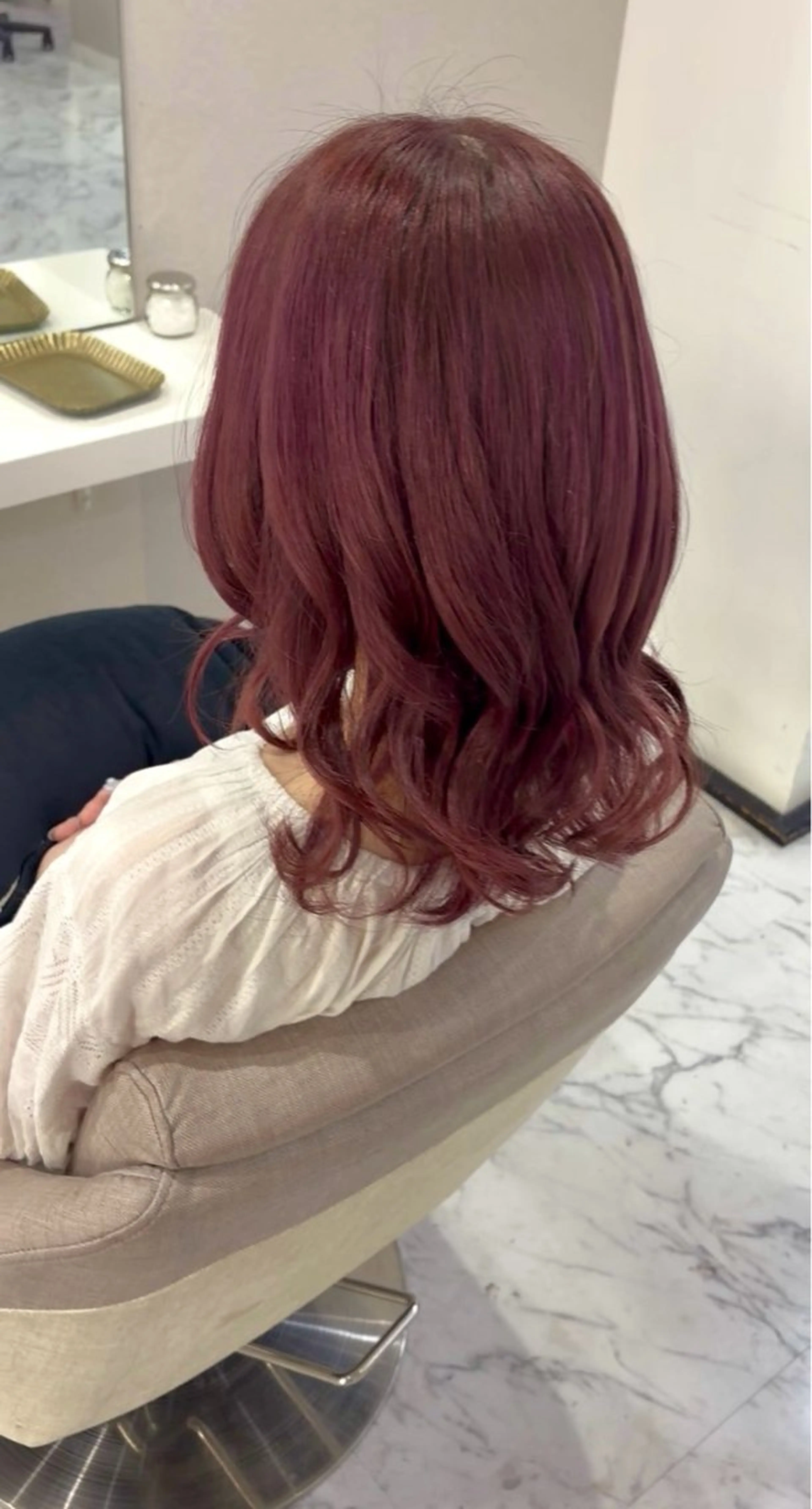 カラー ピンクカラー 石川 花奈のヘアスタイル