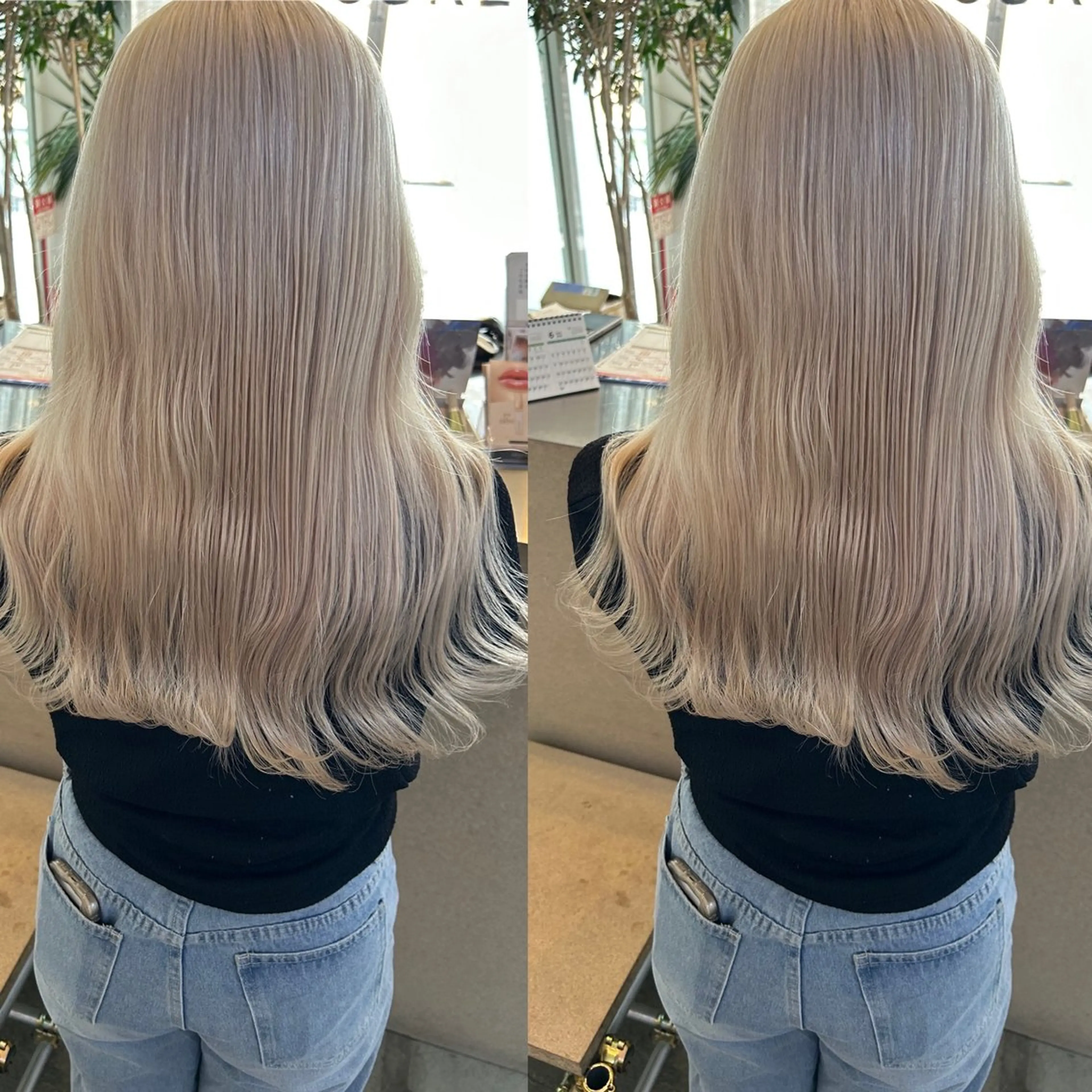 ロング カラー カット ヘアカラー トリートメント yoriダブルカラー 代表すがわらのヘアスタイル
