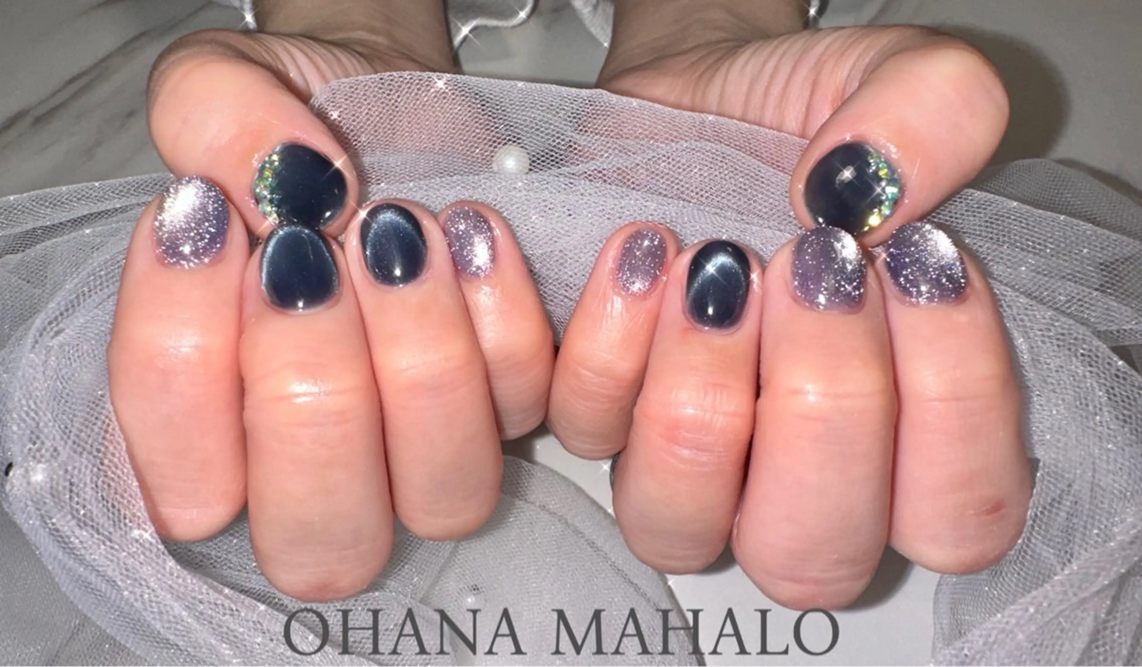 ネイル シンプルネイル ストーンネイル ハンドネイル Nailist Erikaのネイルデザイン