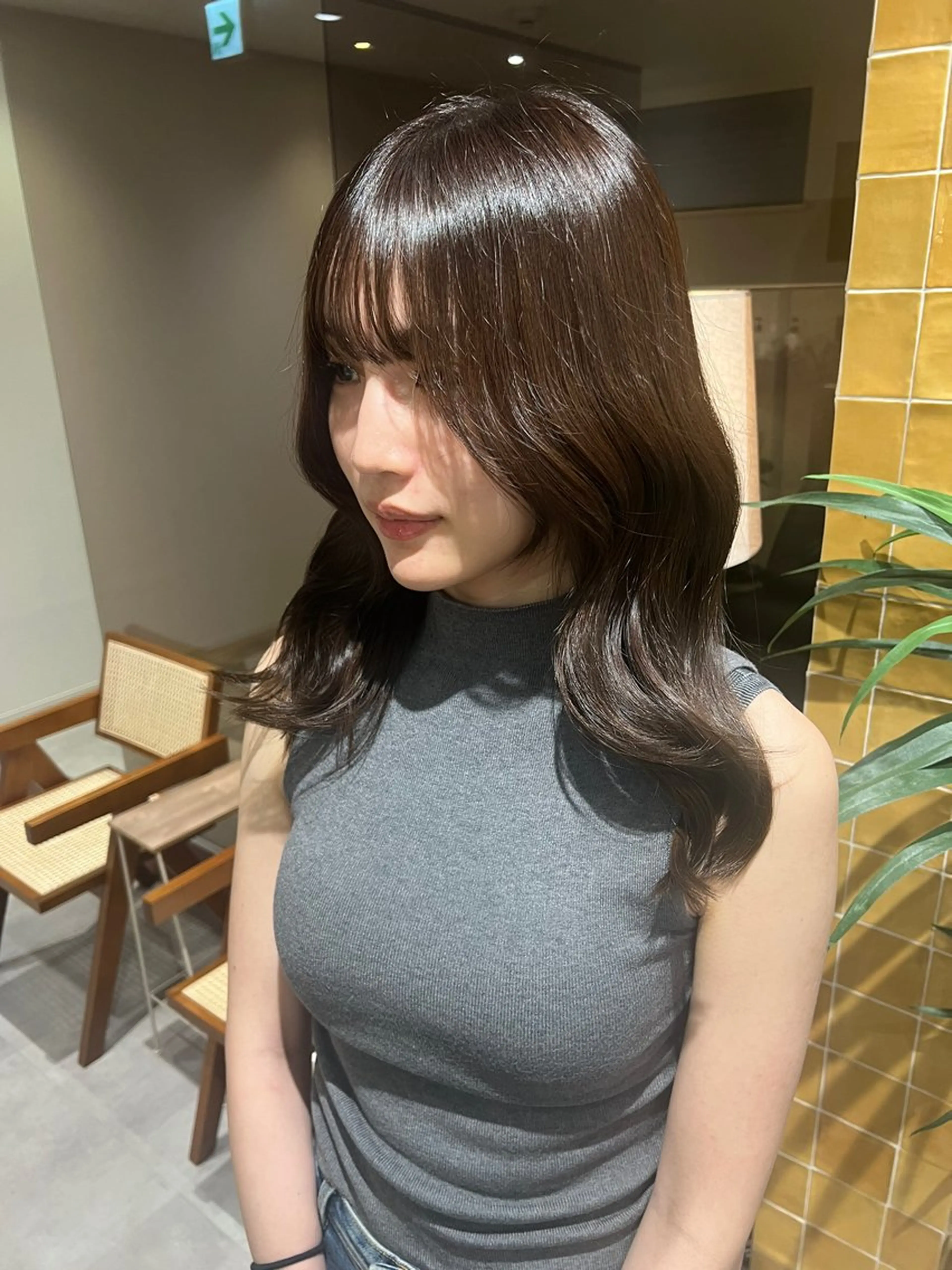 セミロング 韓国風ヘア ヘアカラー トリートメント 艶髪/透明感 レイヤー YUKIのヘアスタイル