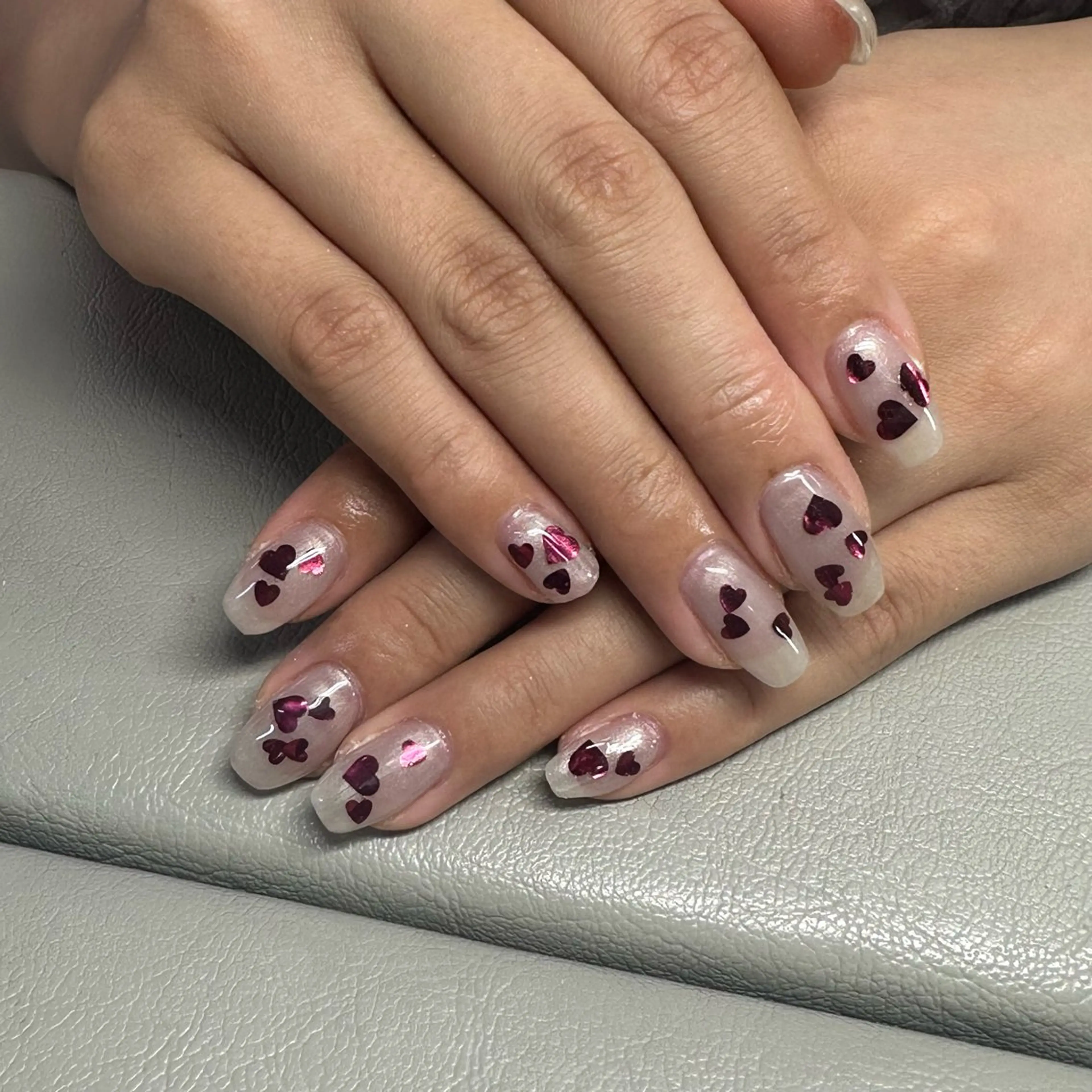 ネイル ハート ハンドネイル WOLTOKYO渋谷 yunaのネイルデザイン