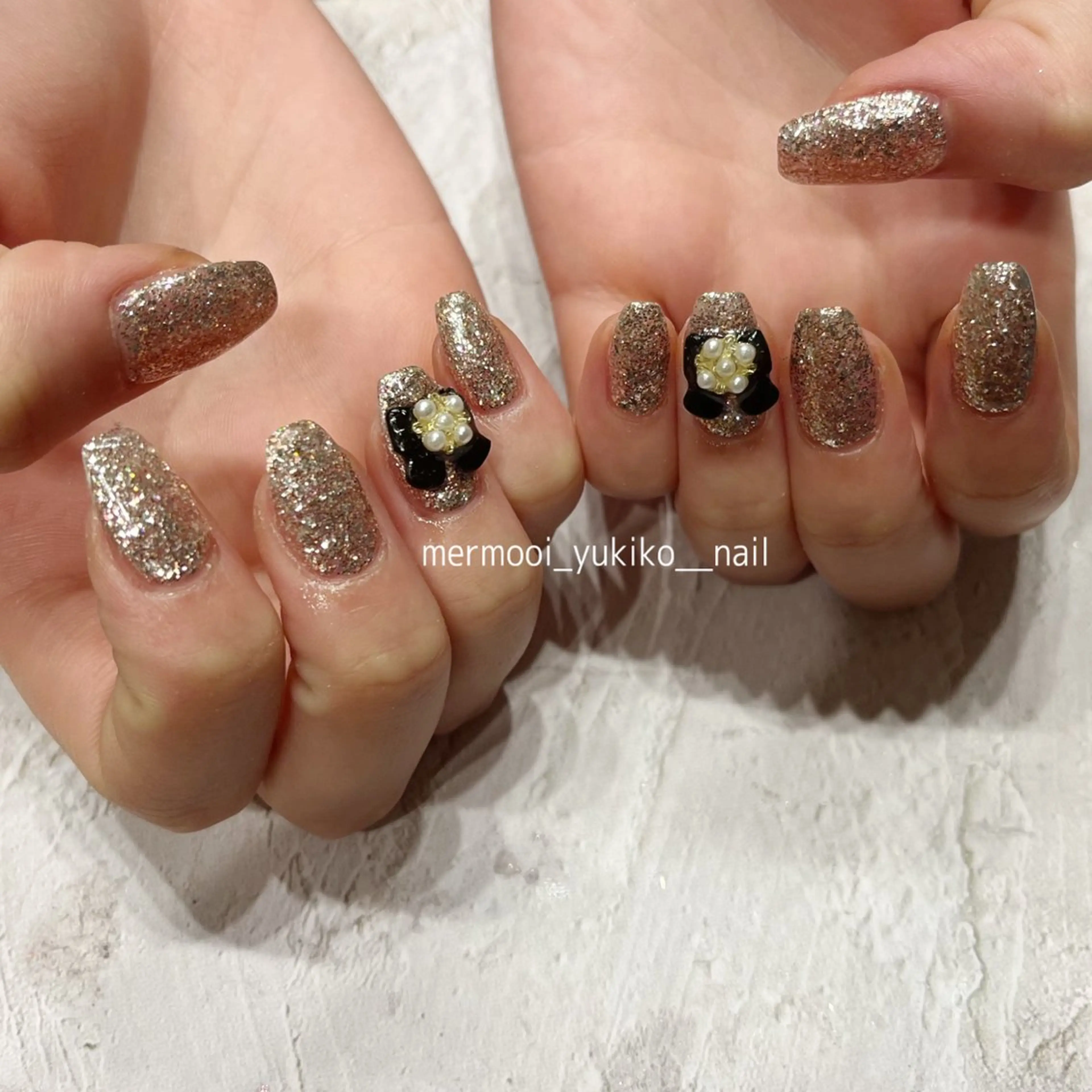 ネイル アートネイル ジェルネイル 韓国ネイル ラメ(グリッター) パラジェル ハンドネイル melumooi nailのネイルデザイン