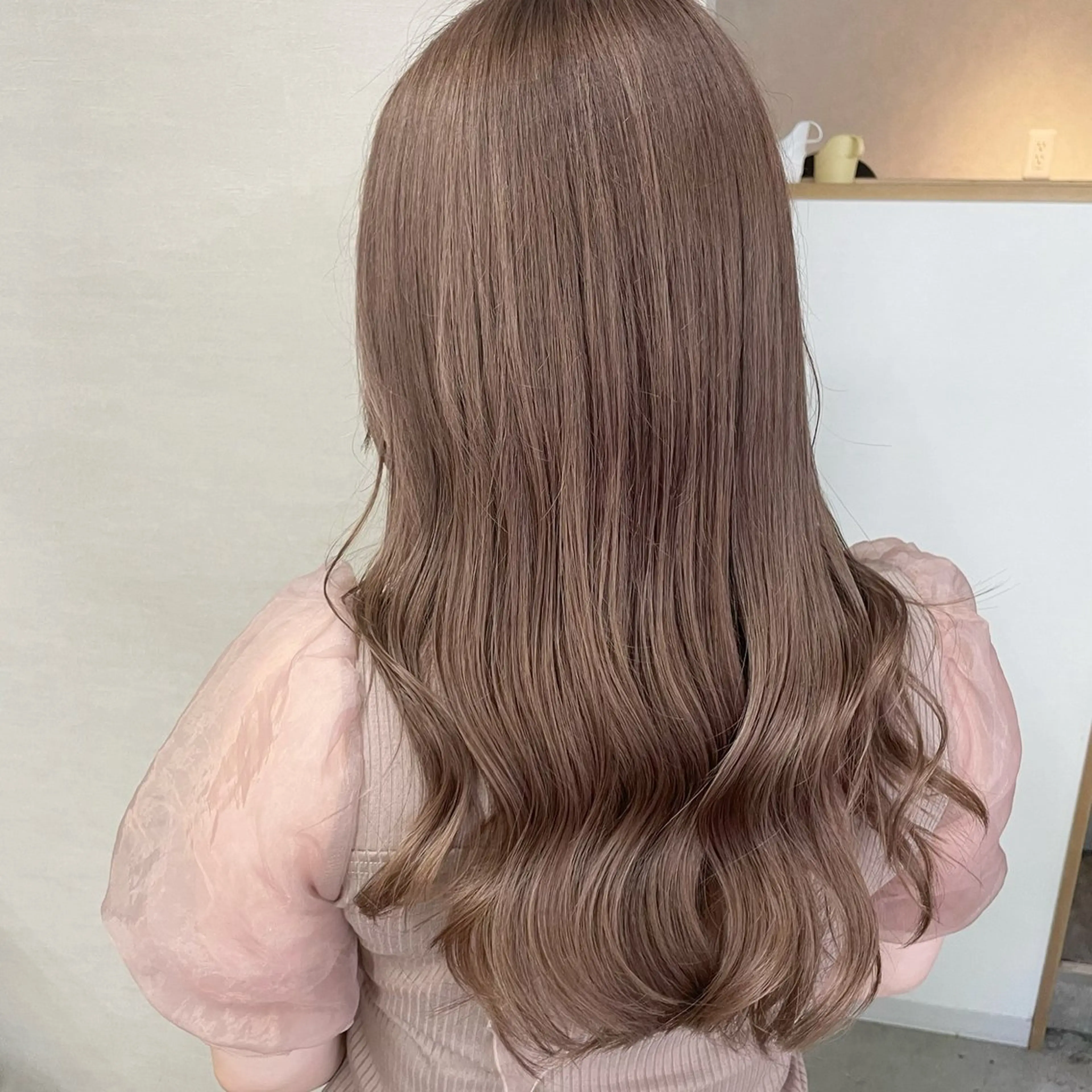 セミロング カラー ヘアカラー トリートメント Lull1人美容室 バレイヤージュのヘアスタイル