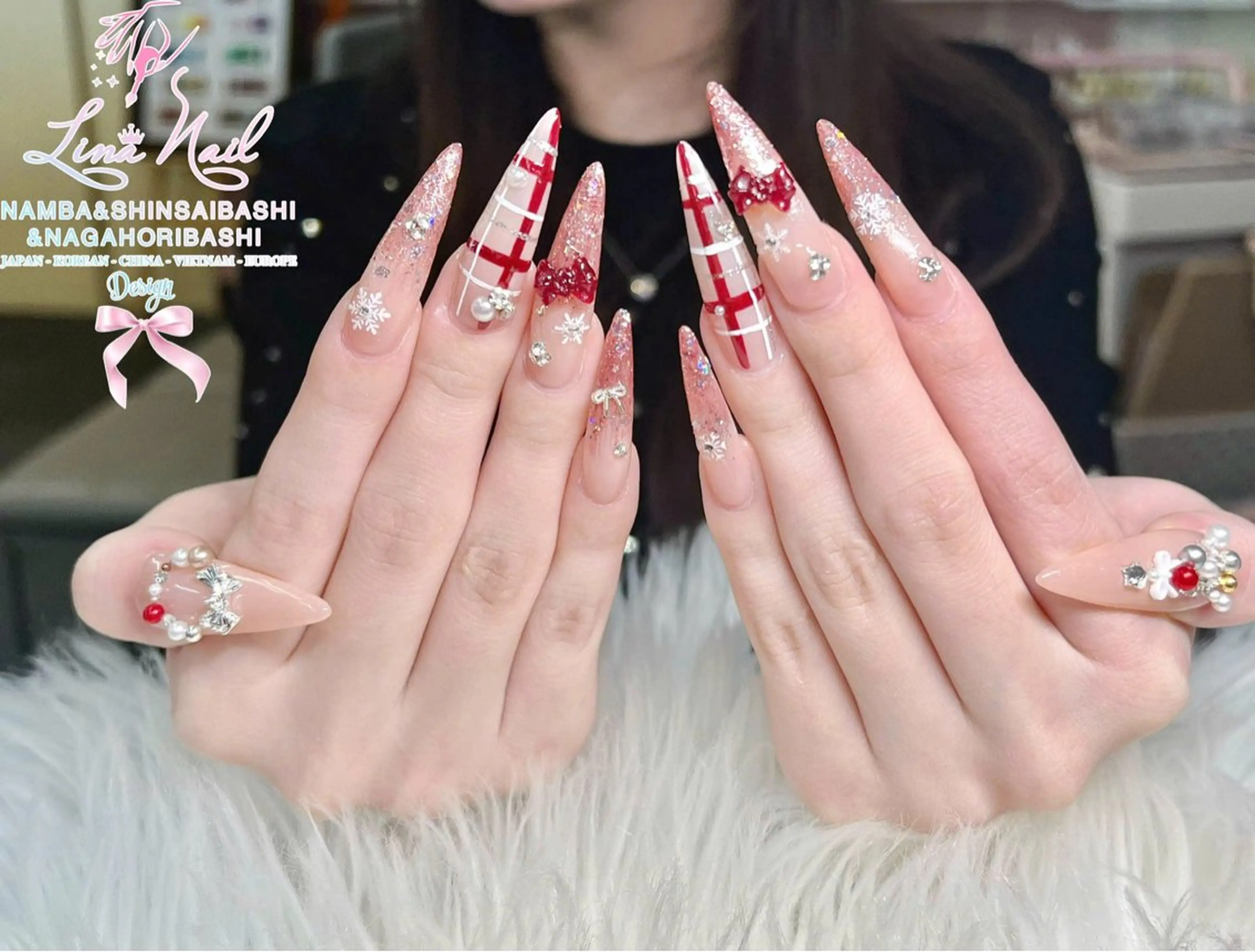 ネイル チークネイル 桜ネイル フラッシュネイル フットネイル ジェルネイル ハンドネイル リナネイル アメ村心斎橋店のネイルデザイン