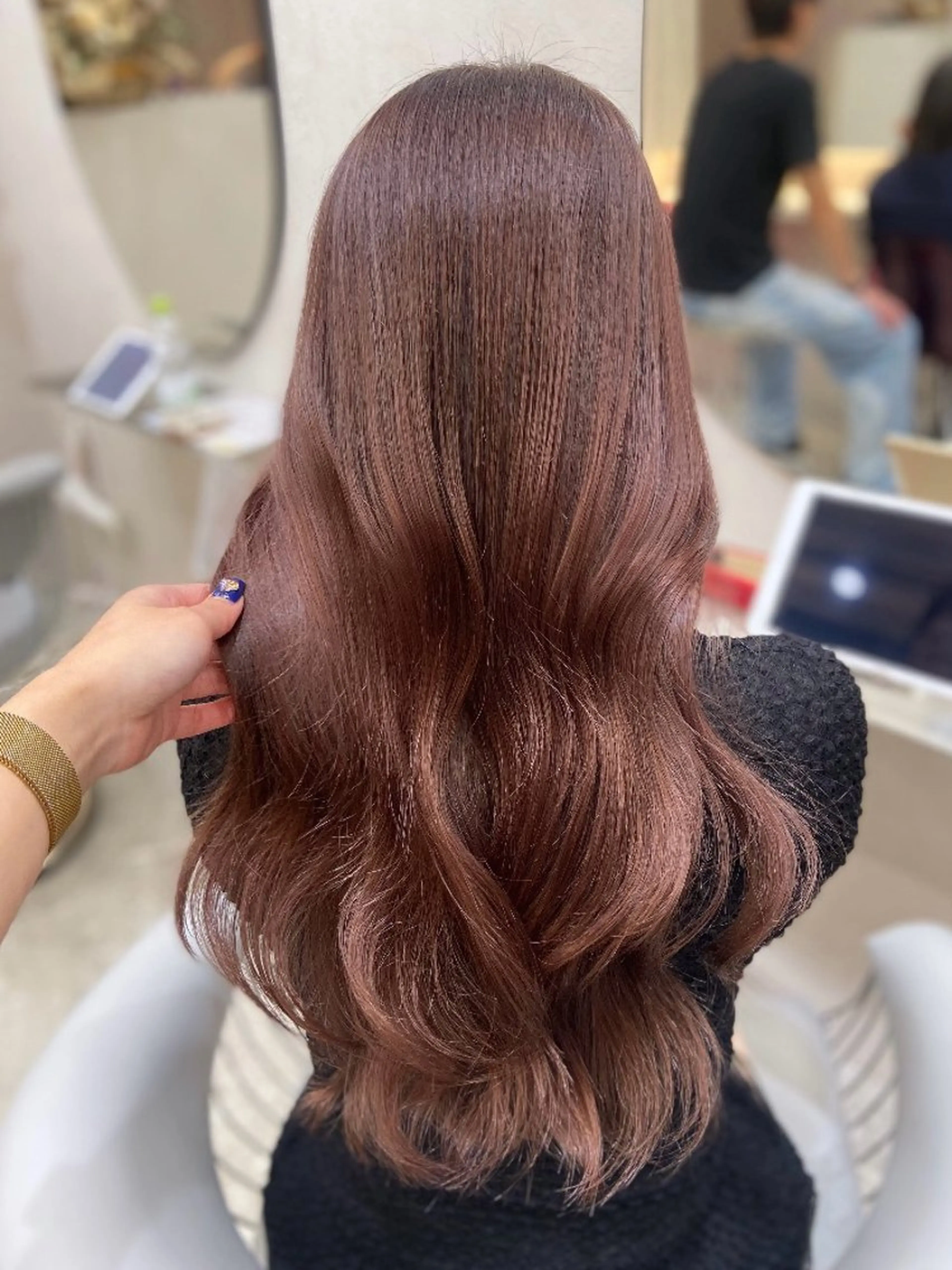 ロング カラー ブリーチ ケアブリーチ ダブルカラー ラベンダーカラー ピンクカラー 新宿/韓国ヘア 中明度カラー/かやのヘアスタイル