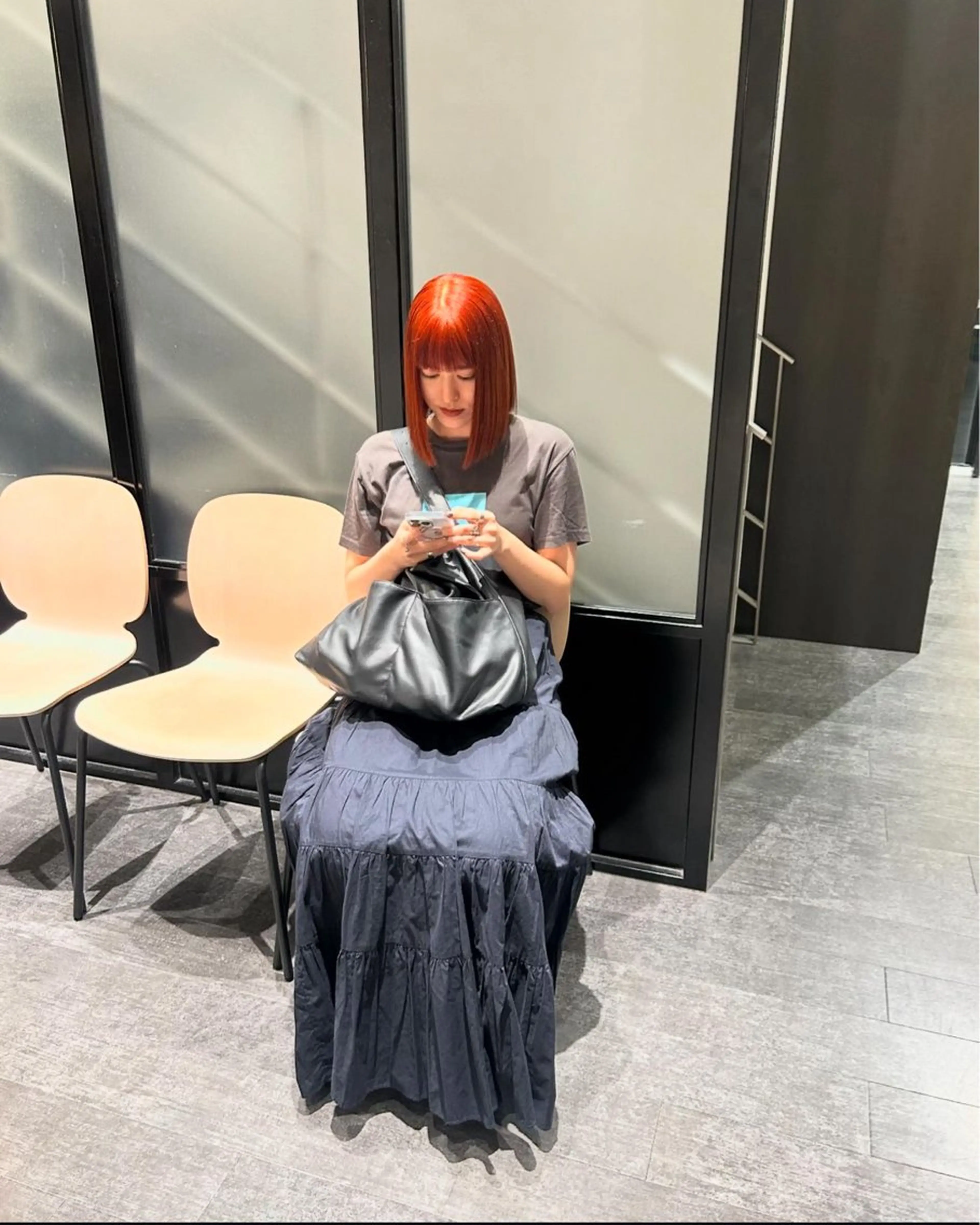 ミディアム カラー パーマ ヘアアレンジ メンズ キッズ メンズブリーチ ブリーチ ダブルカラー ブリーチなしカラー オレンジ カット ヘアカラー stylist 🌸 kana.のヘアスタイル