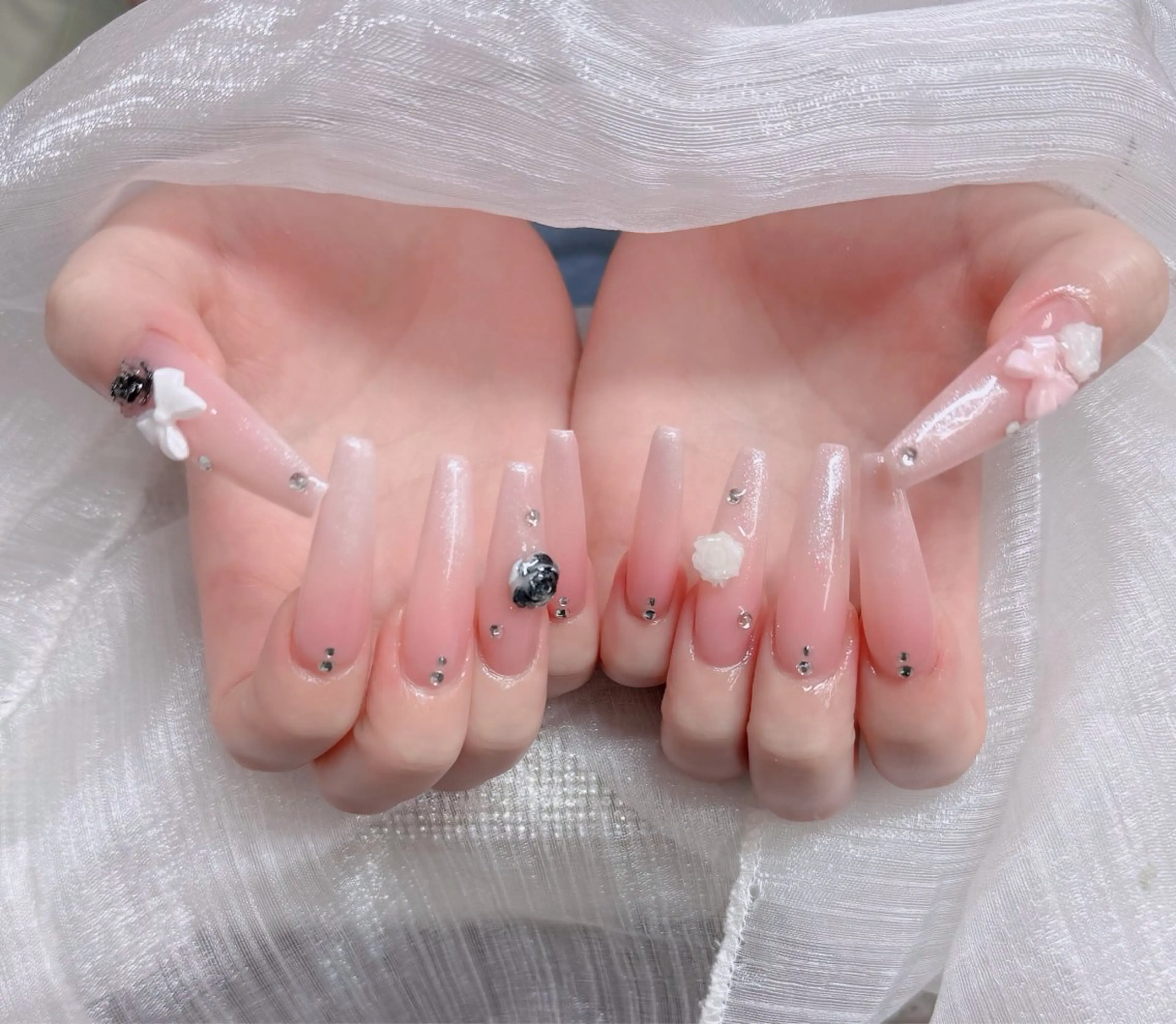 ネイル アートネイル 成人式 ジェルネイル ニュアンスネイル 夏ネイル ハンドネイル neco H.babynailのネイルデザイン