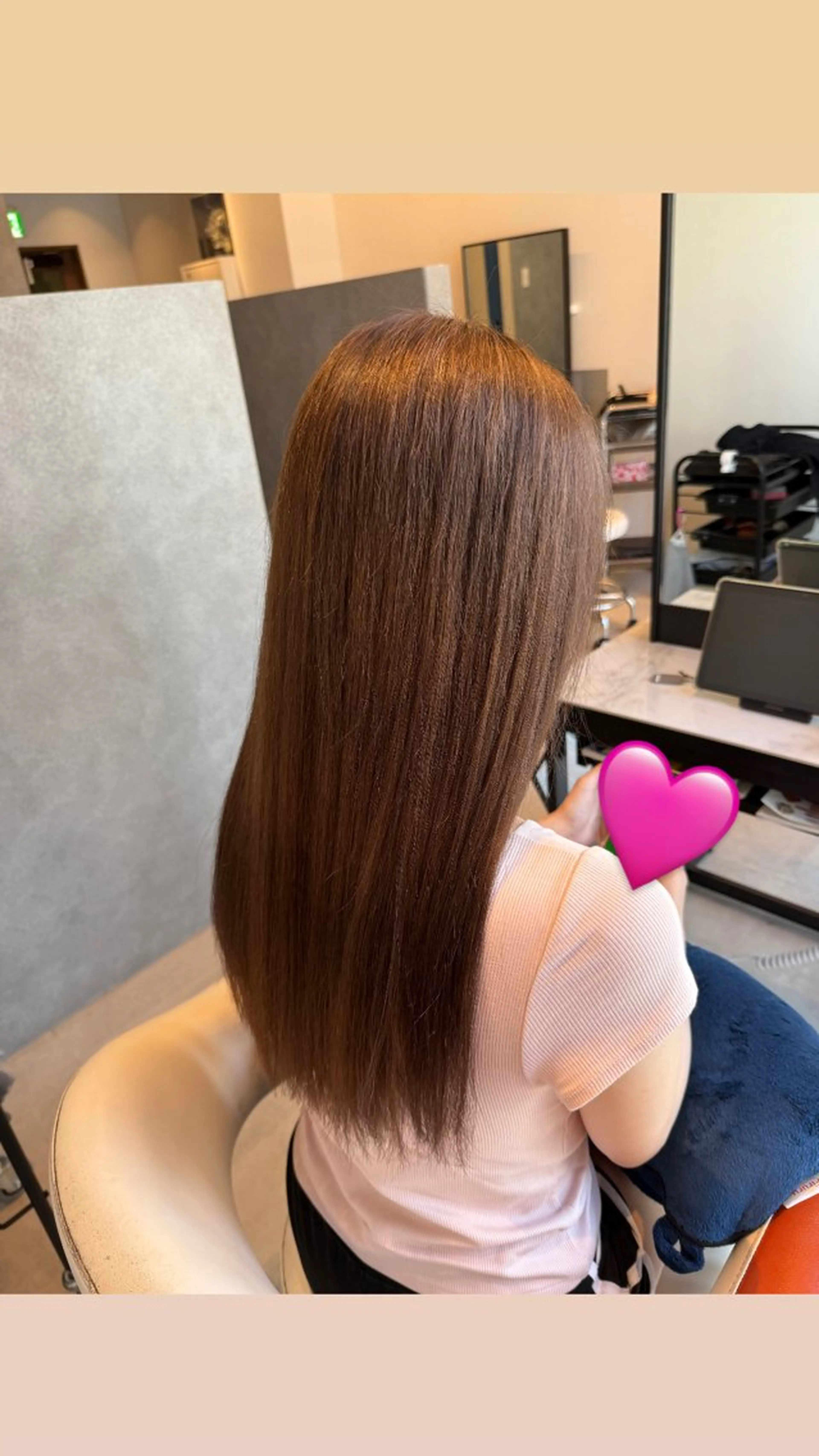 ロング カラー ブラウンカラー ピンクカラー ヘアカラー 高石 乃愛のヘアスタイル