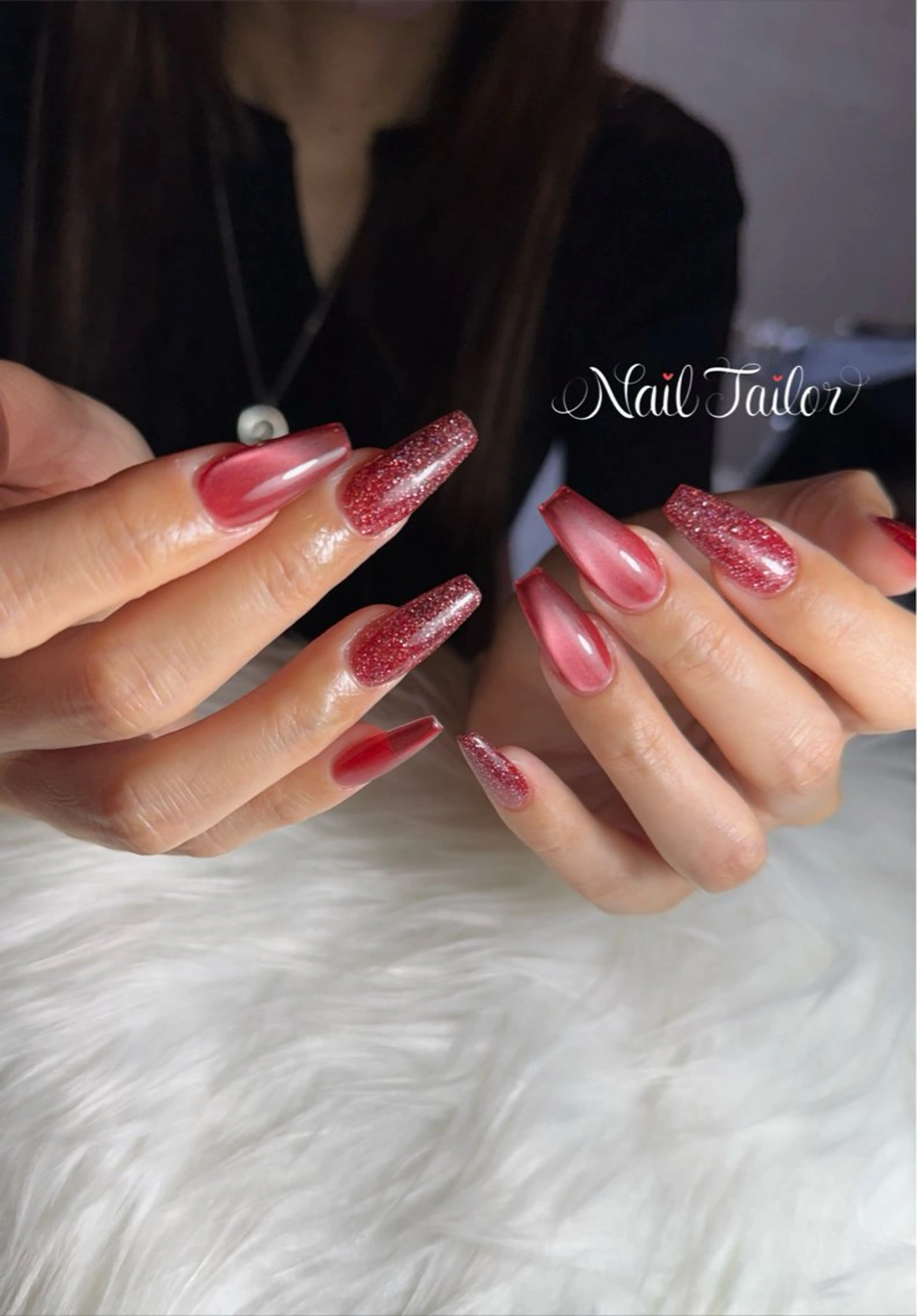 ネイル 長さ出し フラッシュネイル ロングネイル マグネットネイル ワンカラーネイル ハンドネイル NailTailor ネイルテイラーのネイルデザイン