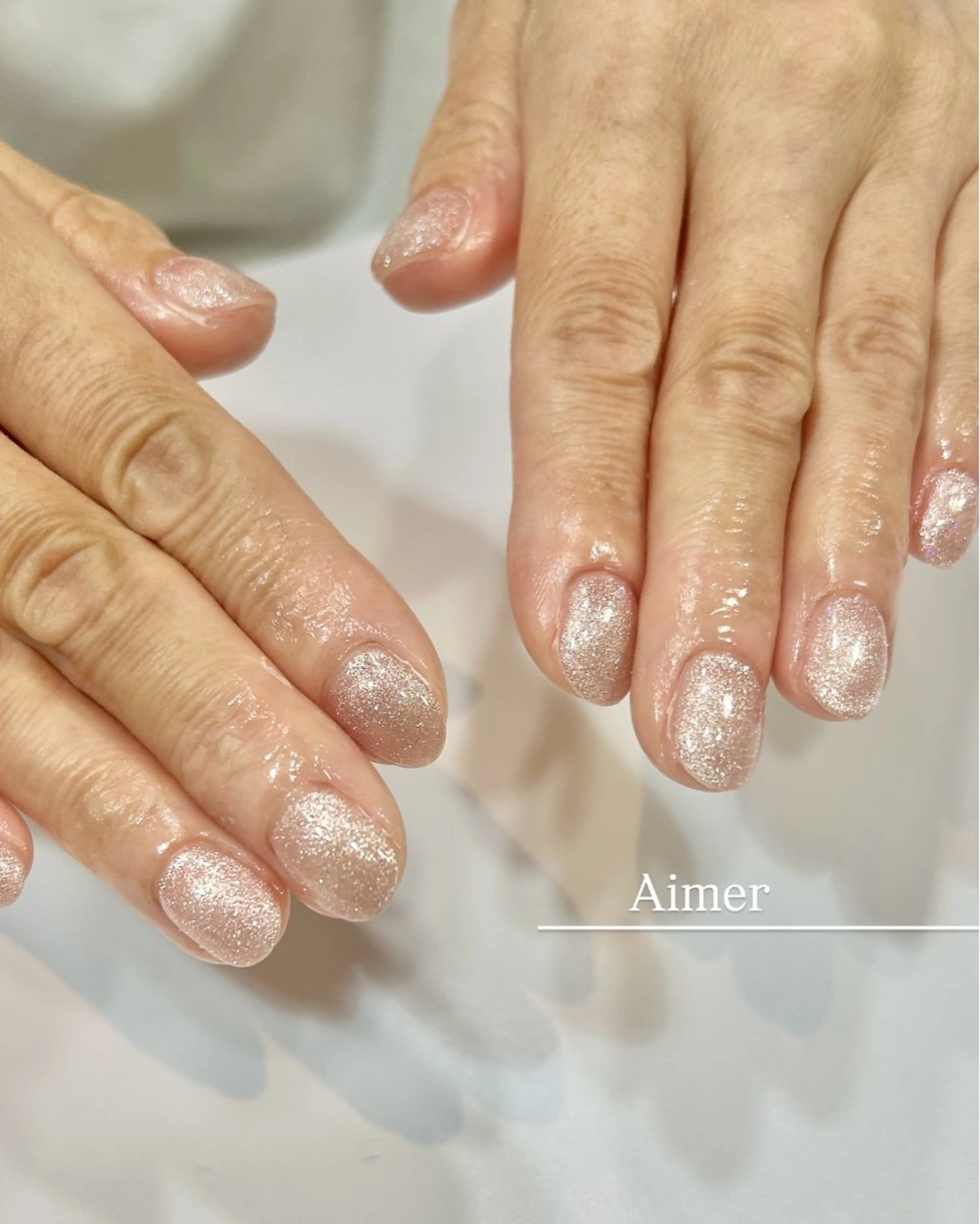 ネイル フラッシュネイル キラキラネイル ハンドネイル nailsalon Aimerのネイルデザイン