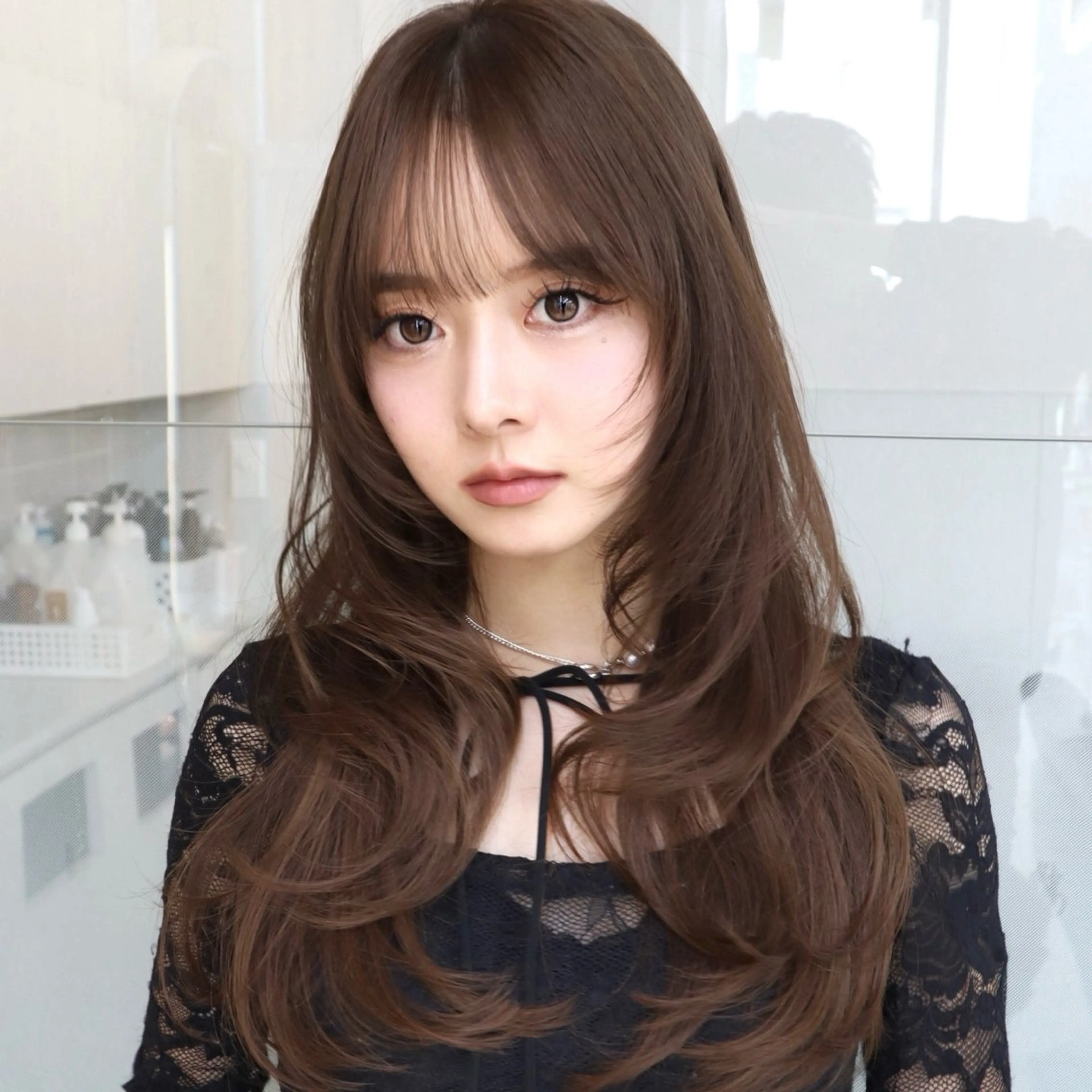 セミロング カラー 似合わせレイヤー/ 透明感カラーのヘアスタイル