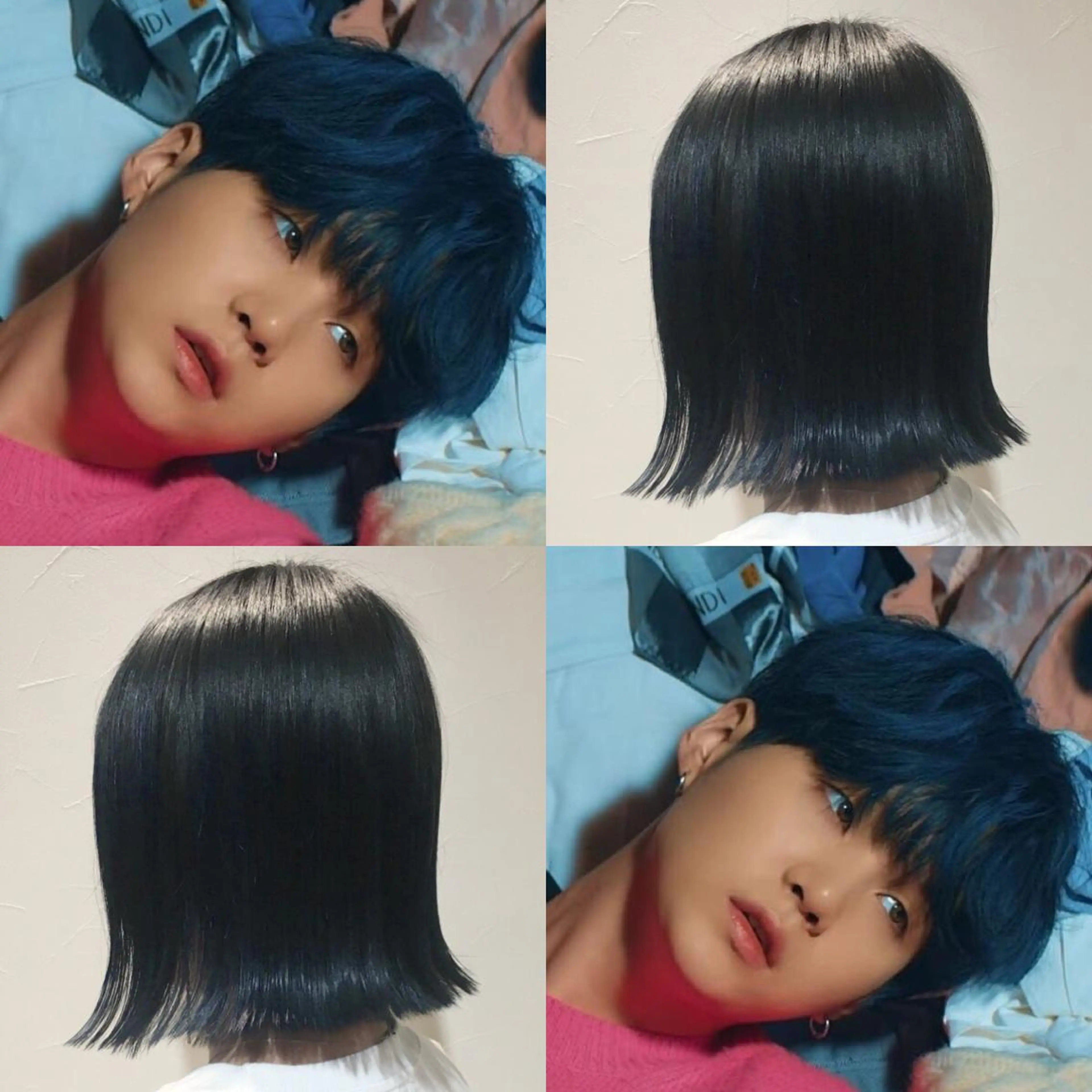 ショート カラー ヘアアレンジ ブリーチ ネイビーカラー As hair所属・柔らか垢抜けｶﾗｰと ｶｯﾄ🫧ASUKAのヘアスタイル