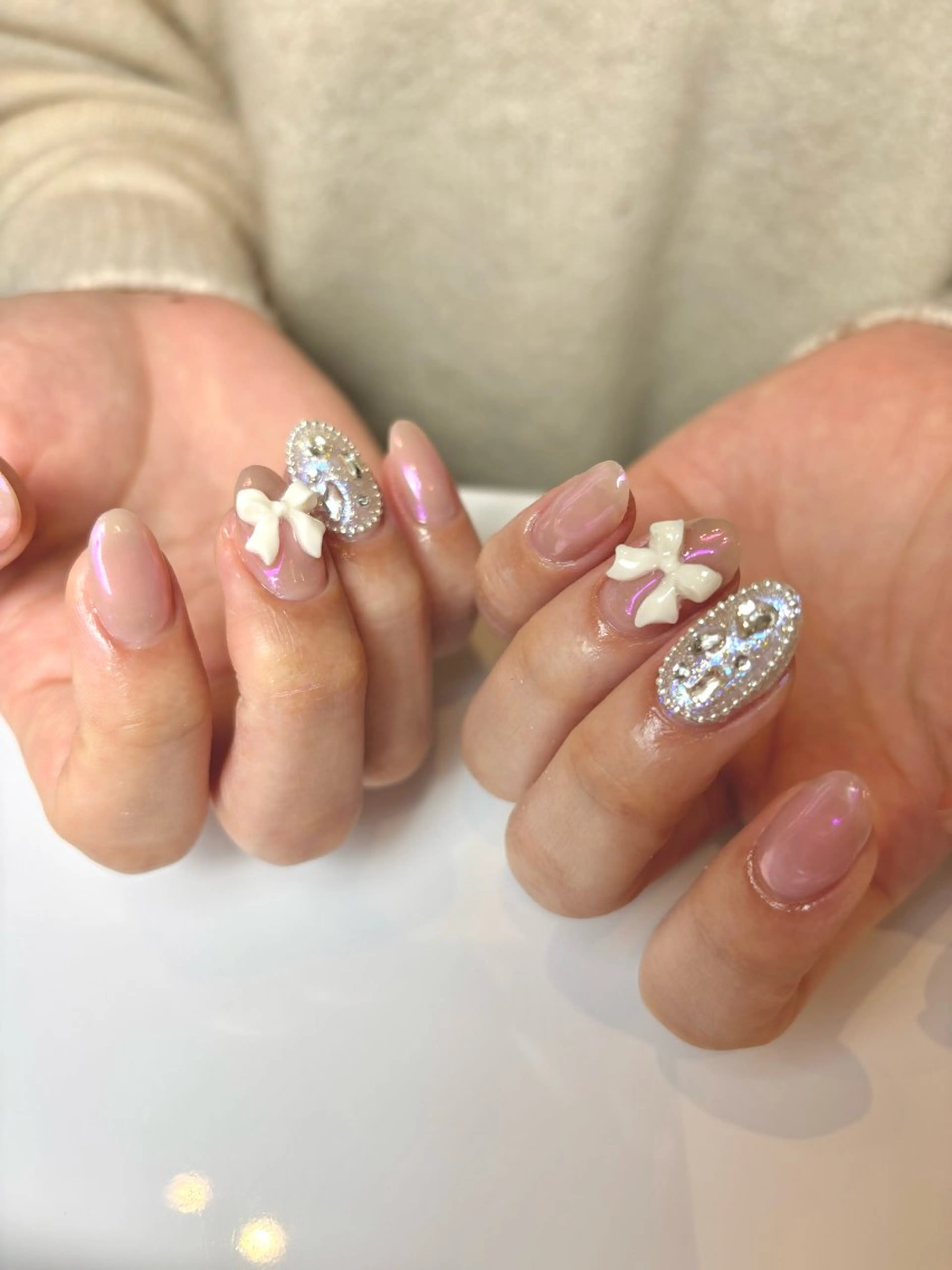 ネイル オーロラネイル ピンク Ballie/ Mizukiのネイルデザイン