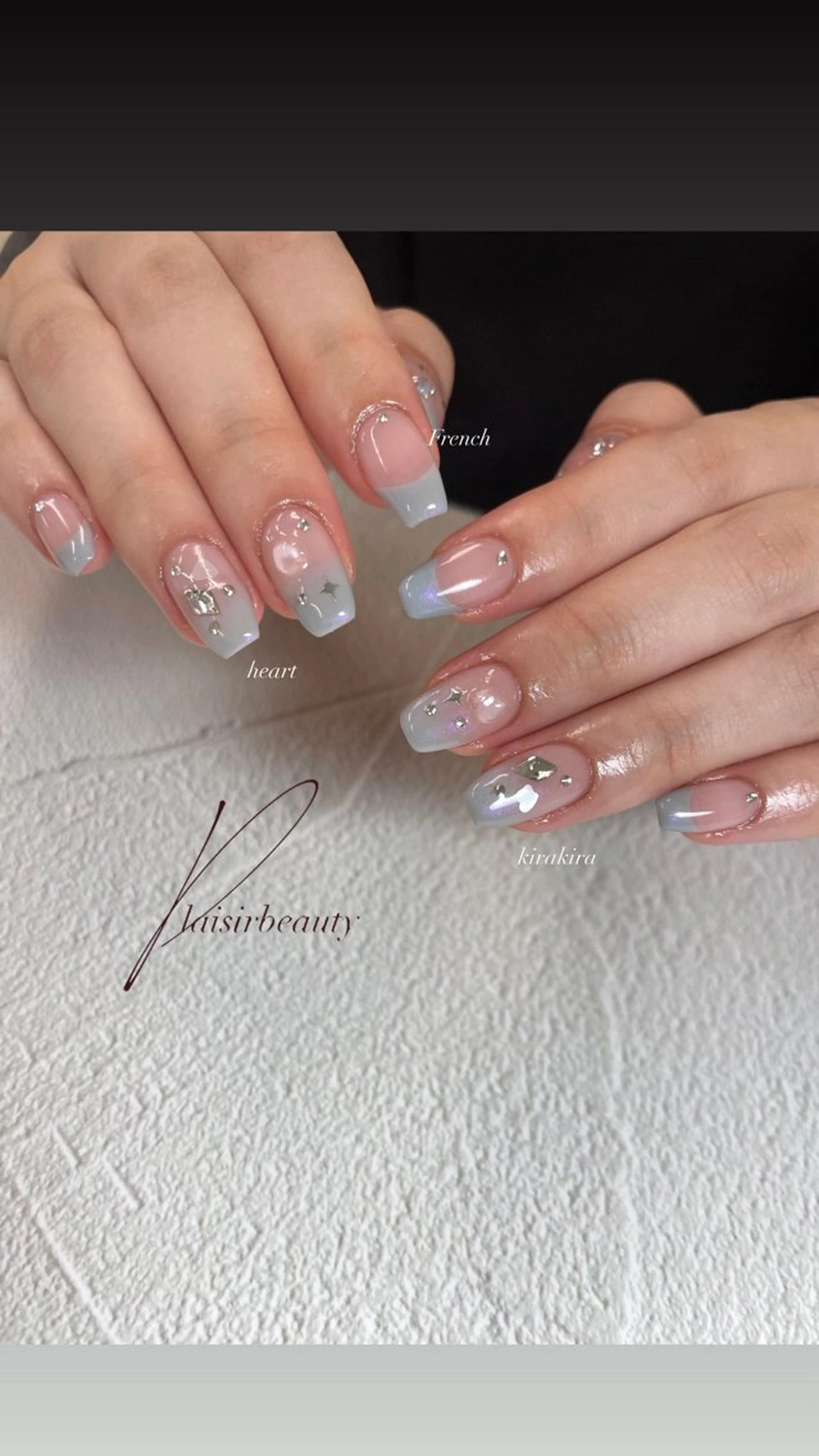 ネイル アートネイル チークネイル ジェルネイル ハート キラキラネイル ハンドネイル Plaisir beautyのネイルデザイン