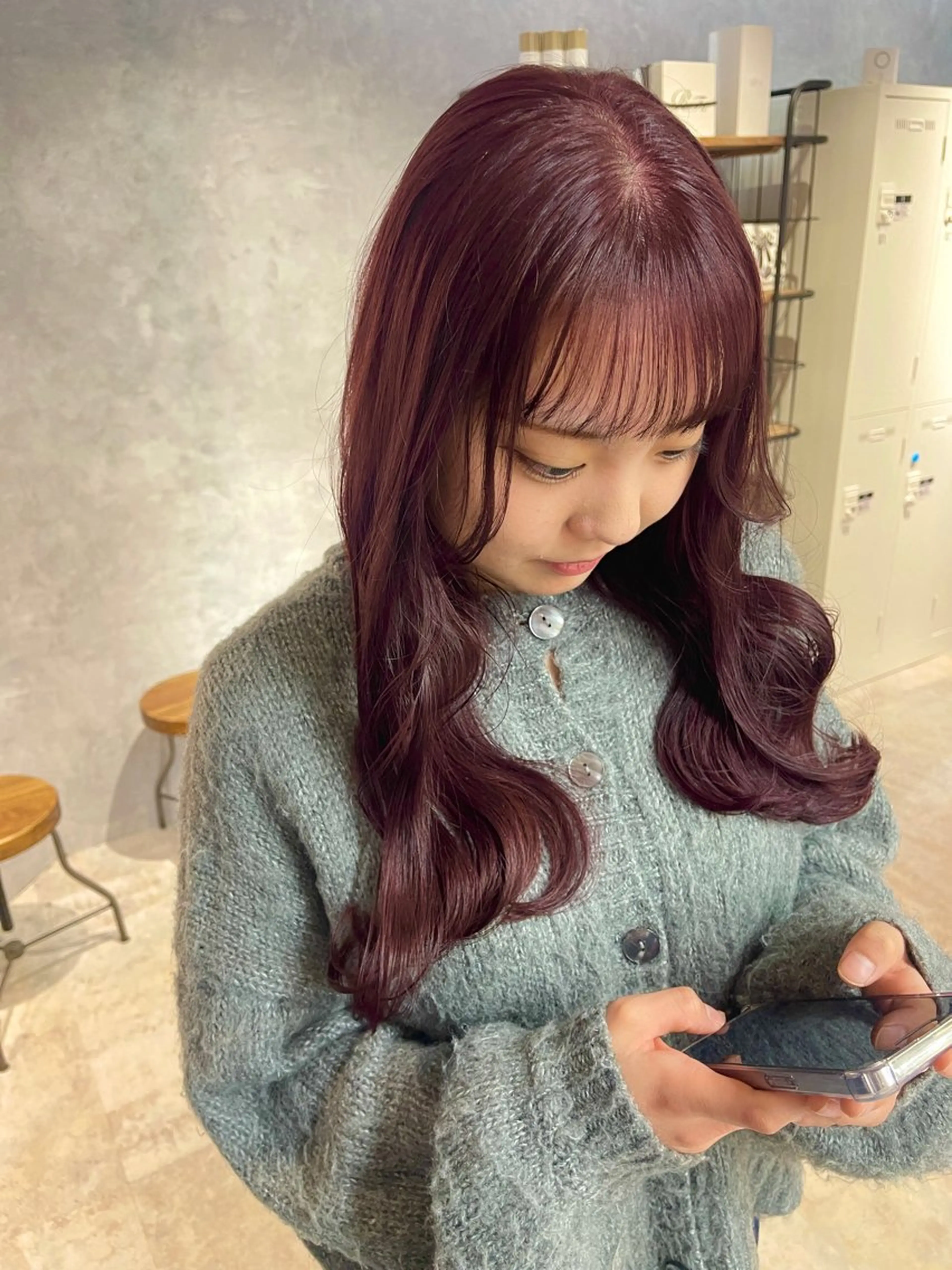 ロング カラー ブリーチ ケアブリーチ カット ヘアカラー トリートメント 福西 洋斗のヘアスタイル