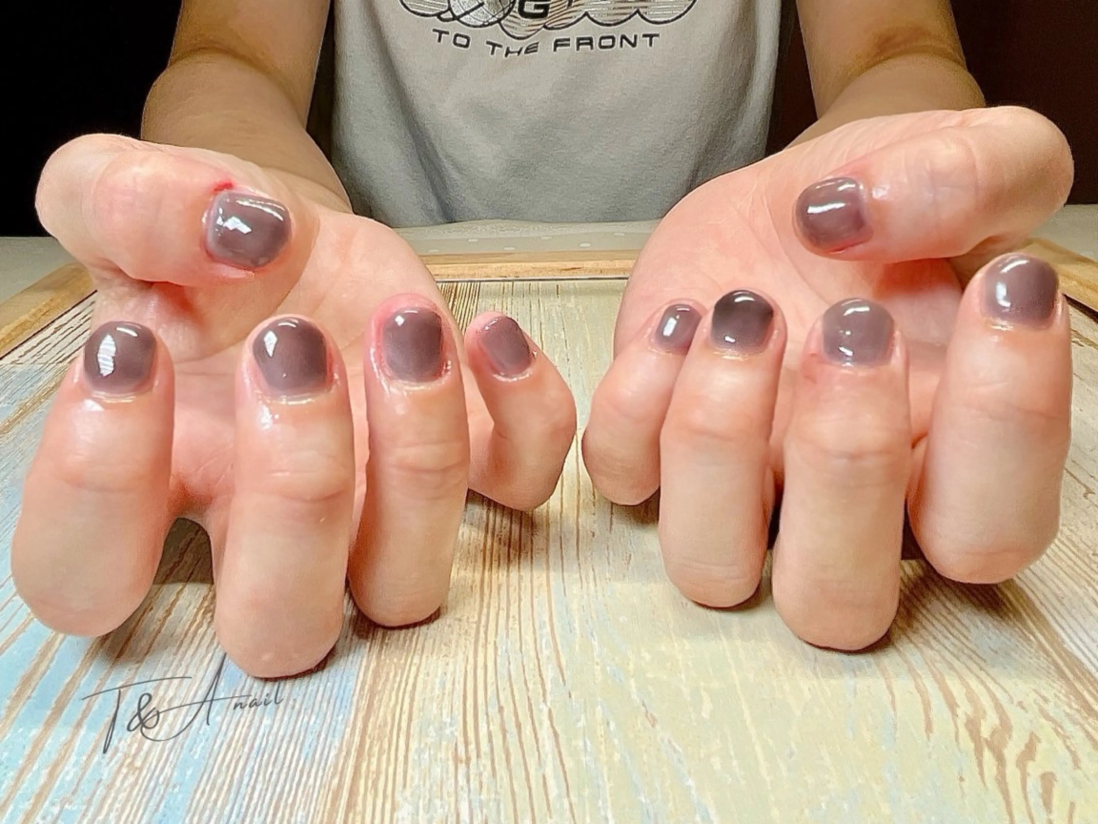 ネイル ジェルネイル ワンカラーネイル スカルプネイル ショートネイル T&A nailのネイルデザイン