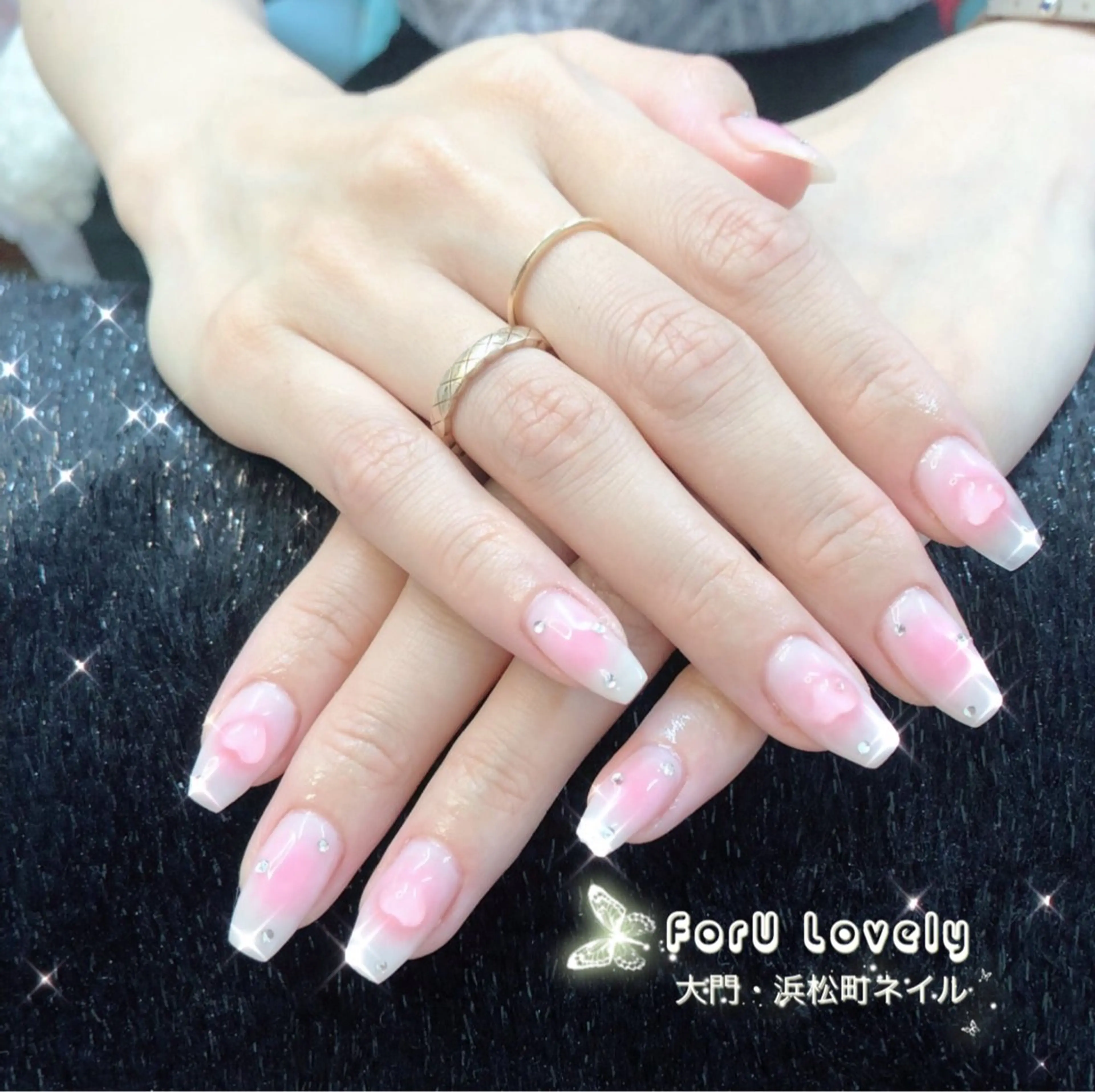 ネイル オーロラネイル フットネイル ジェルネイル ハート 韓国ネイル 大門浜松町 ネイルのネイルデザイン