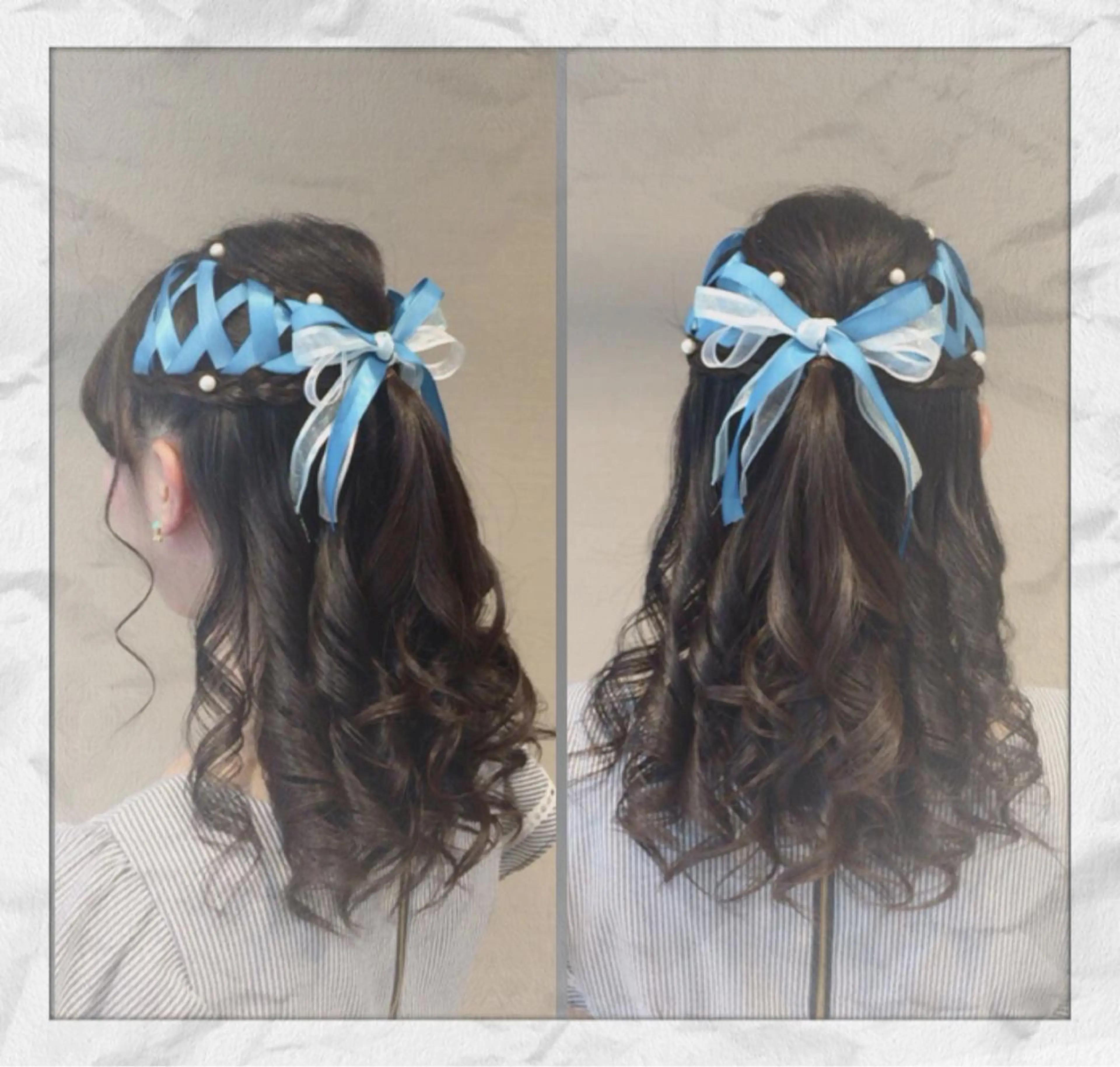 セミロング ヘアアレンジ ハーフアップ ヘアセット ヘアセット/着付け 𓇼 松本 夏美𓇼のヘアスタイル