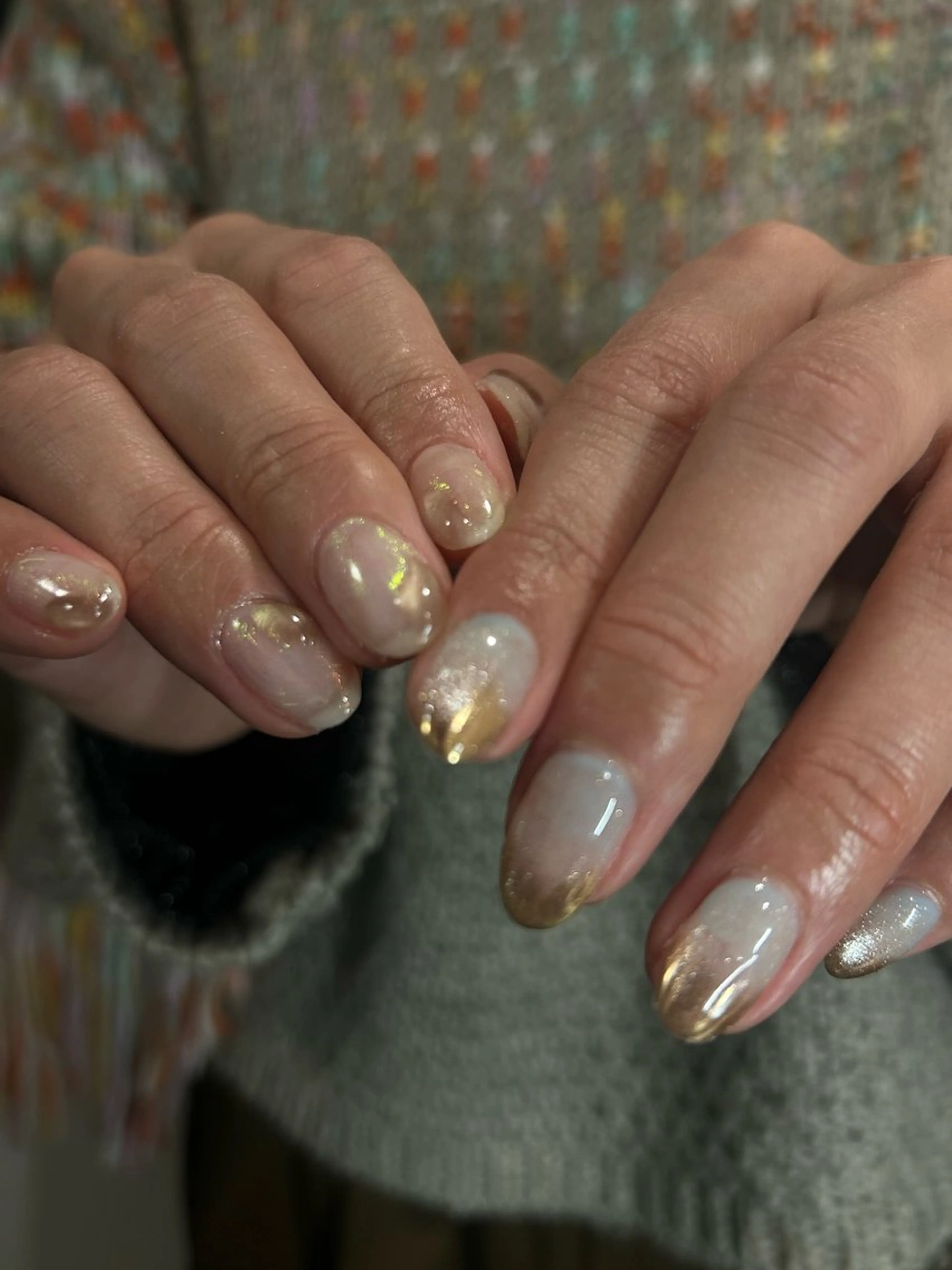 ネイル 韓国ネイル ニュアンスネイル Yuni.所属・sakae yurinaのネイルデザイン