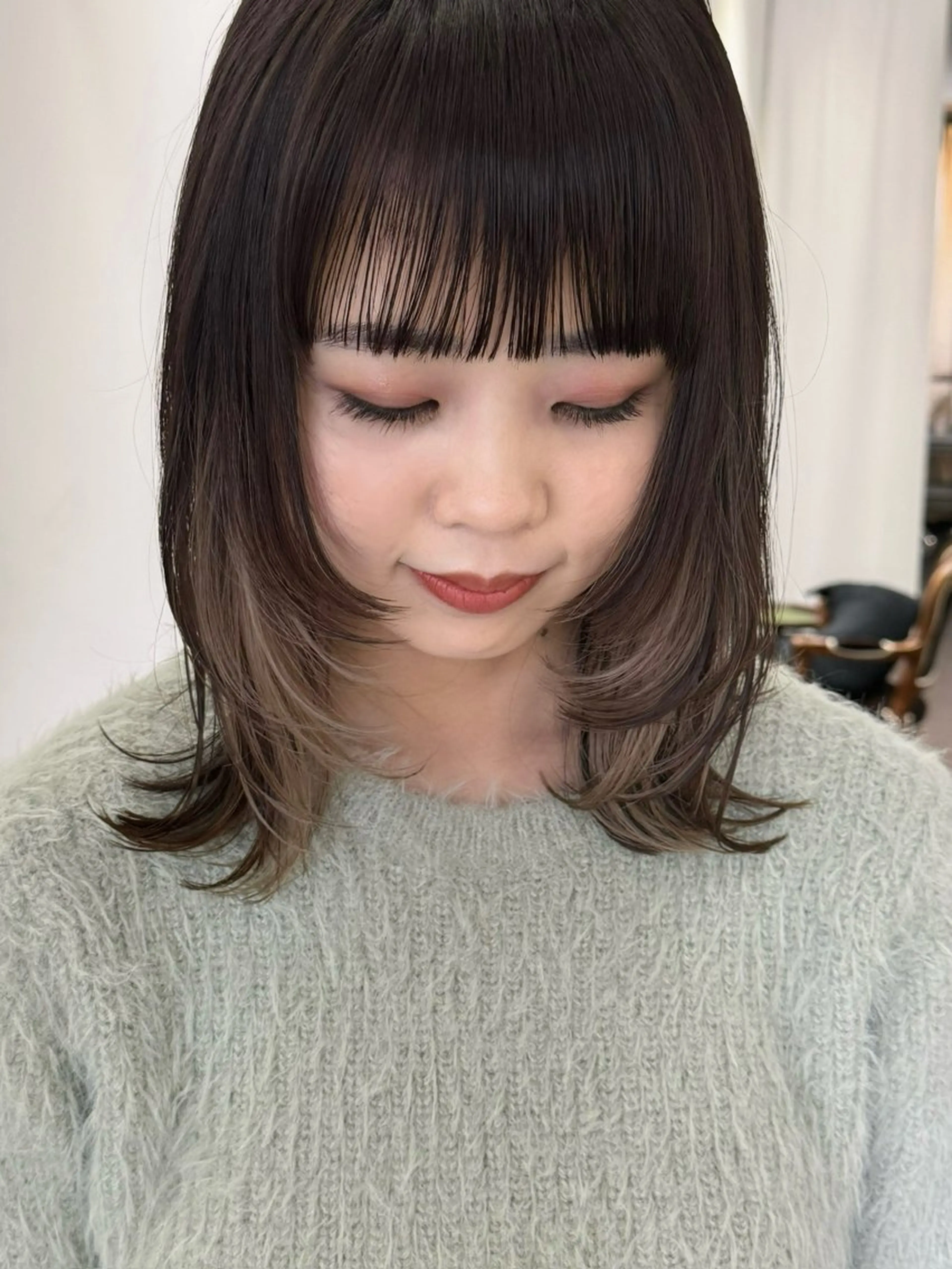 ミディアム レイヤーカット ウルフカット ヘアカラー nana/ボブ/ レイヤー/梅田のヘアスタイル