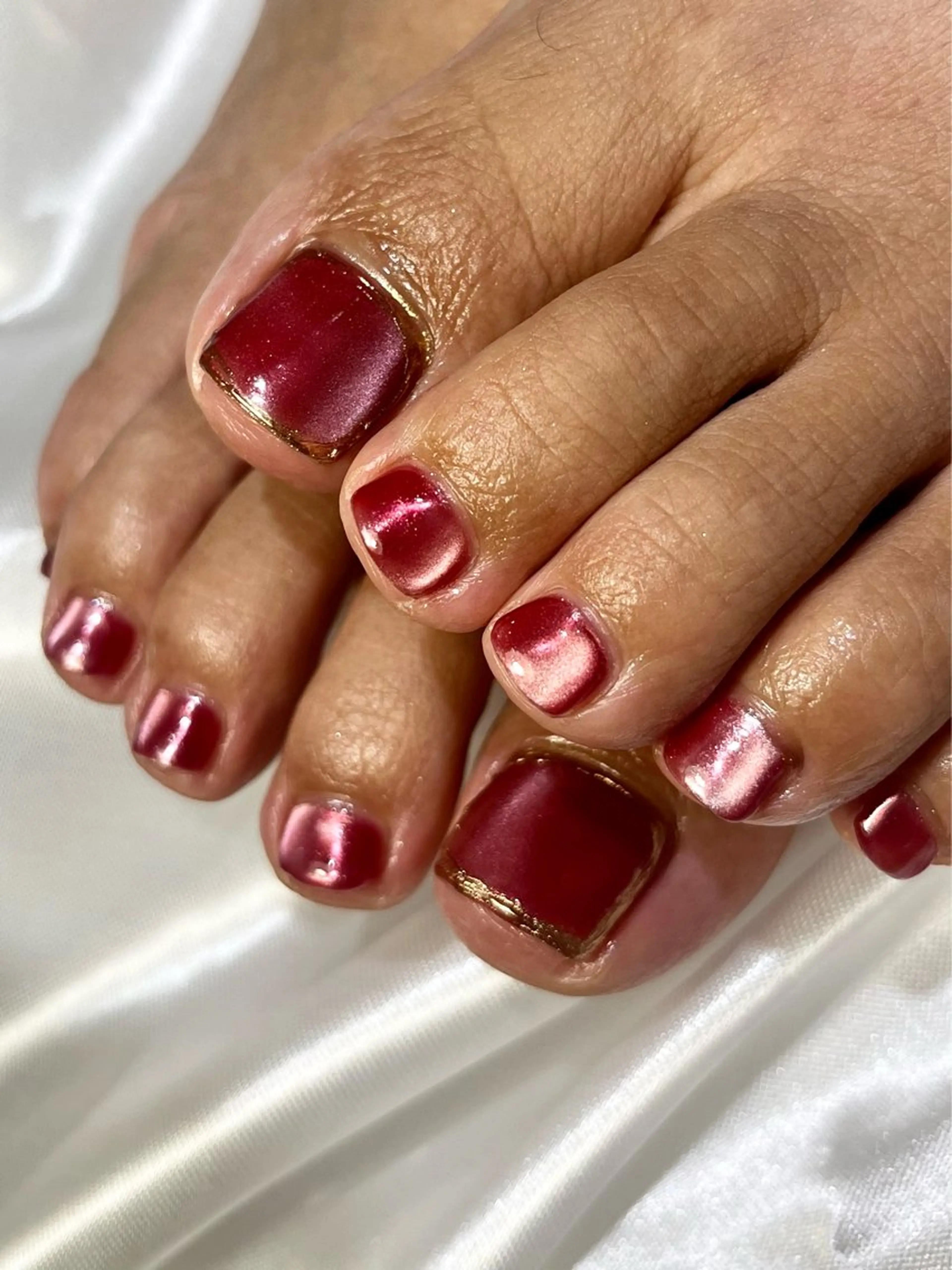 ネイル マグネットネイル マグネットワンカラー ワンカラーネイル ハンドネイル フットネイル Rubancheri hair＆nailのネイルデザイン