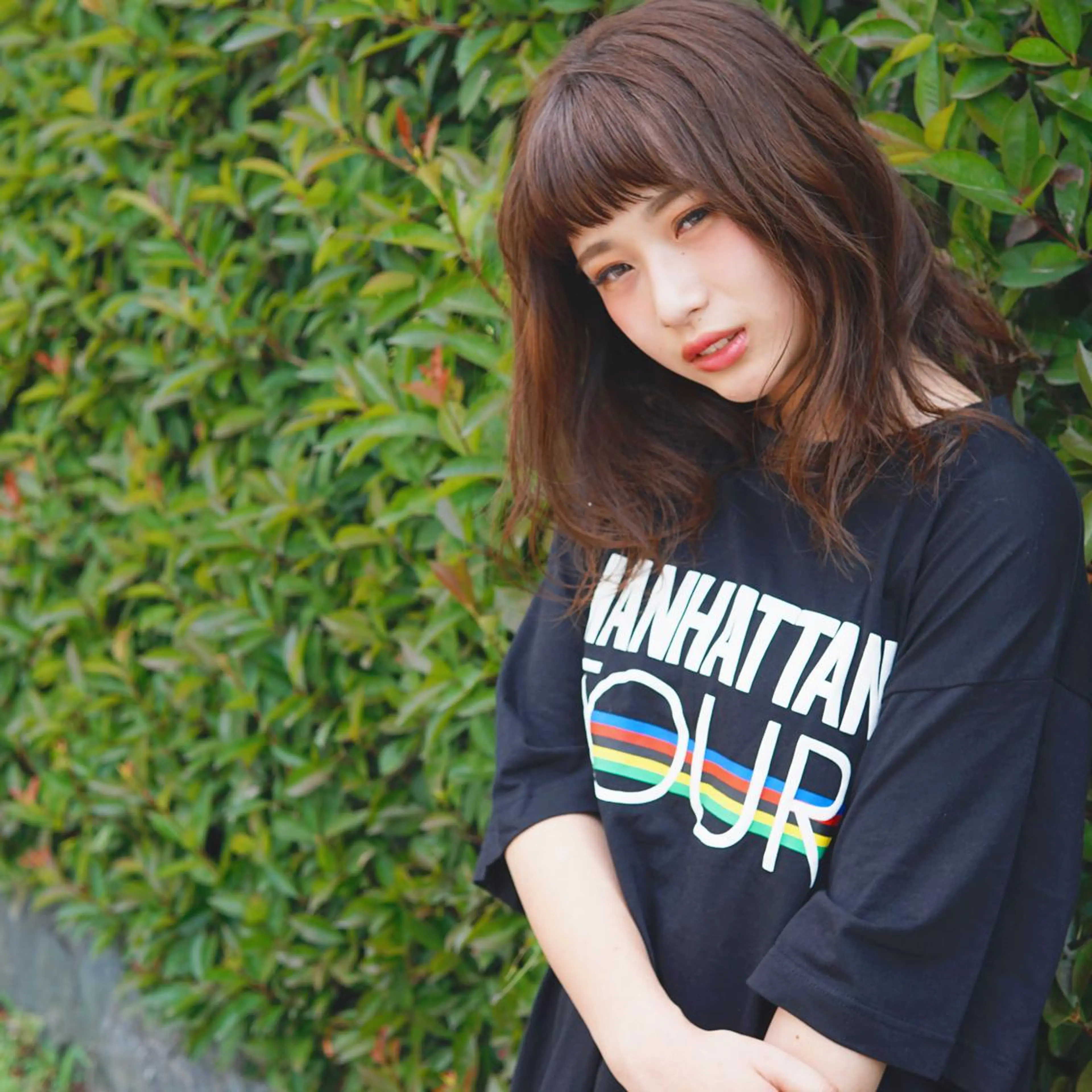 ミディアム カラー パーマ 透明感カラー イルミナカラー 髪質改善、エクステ 山口卓哉のヘアスタイル