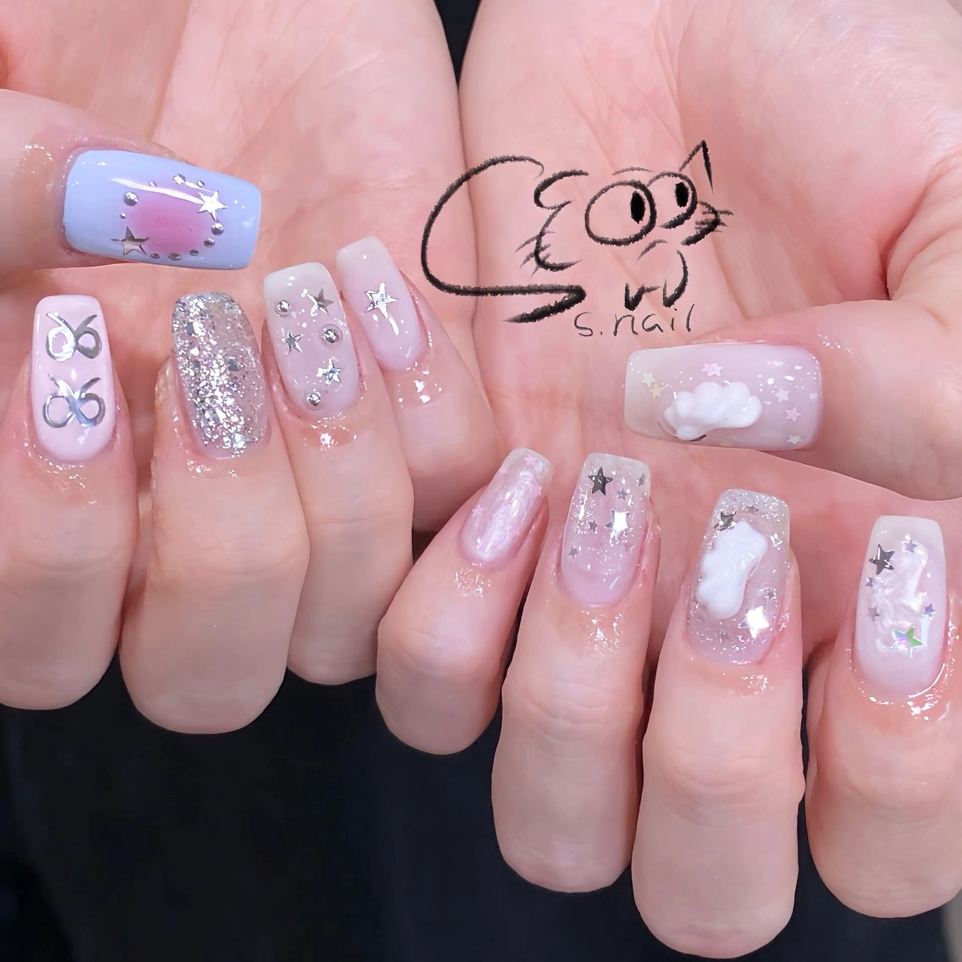 ネイル チークネイル フレンチネイル グラデーション マグネットネイル ワンカラーネイル S.nail _のネイルデザイン