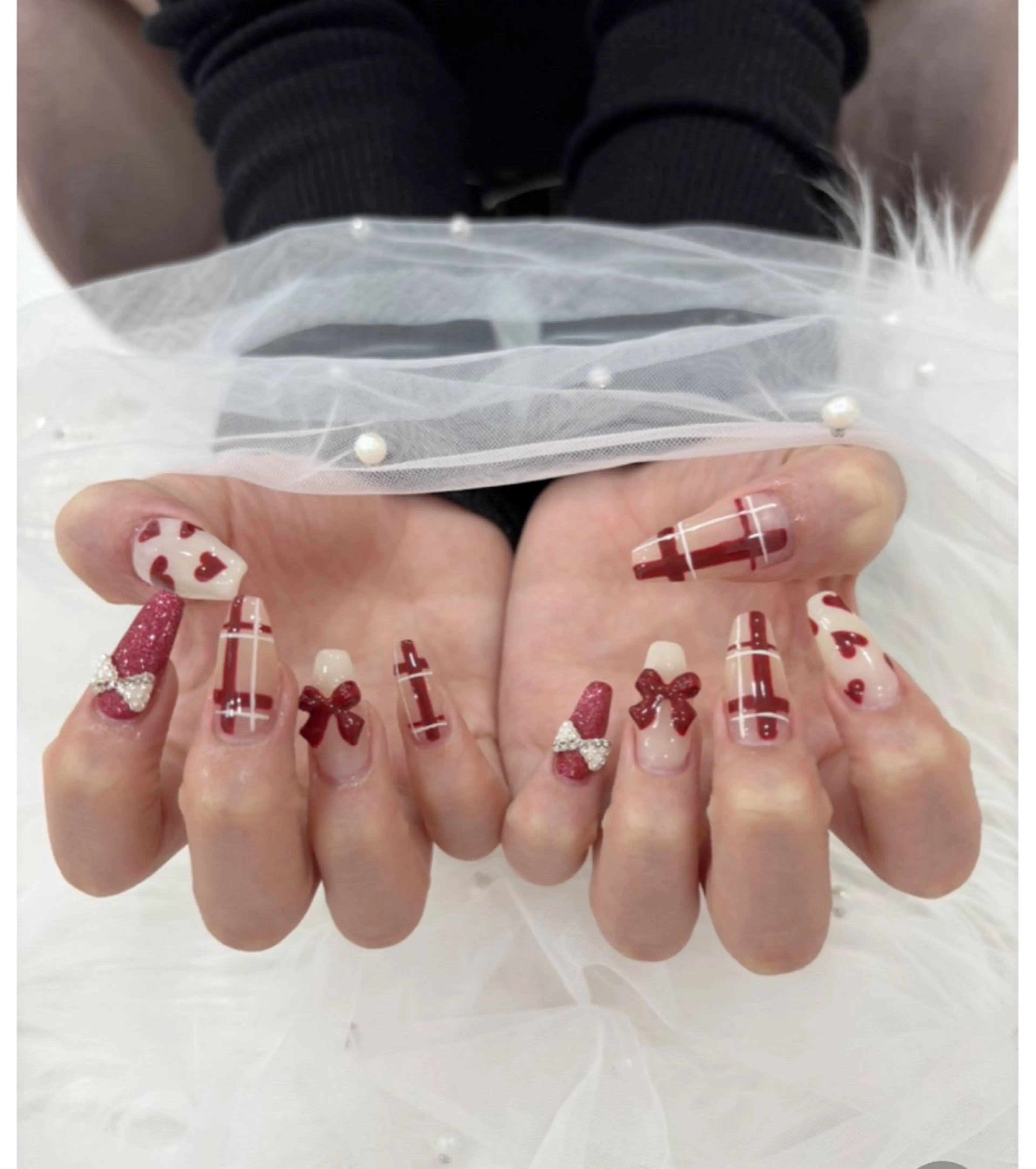 ネイル 長さ出し フットネイル ジェルネイル 韓国ネイル マグネットネイル #Amin nail salonのネイルデザイン