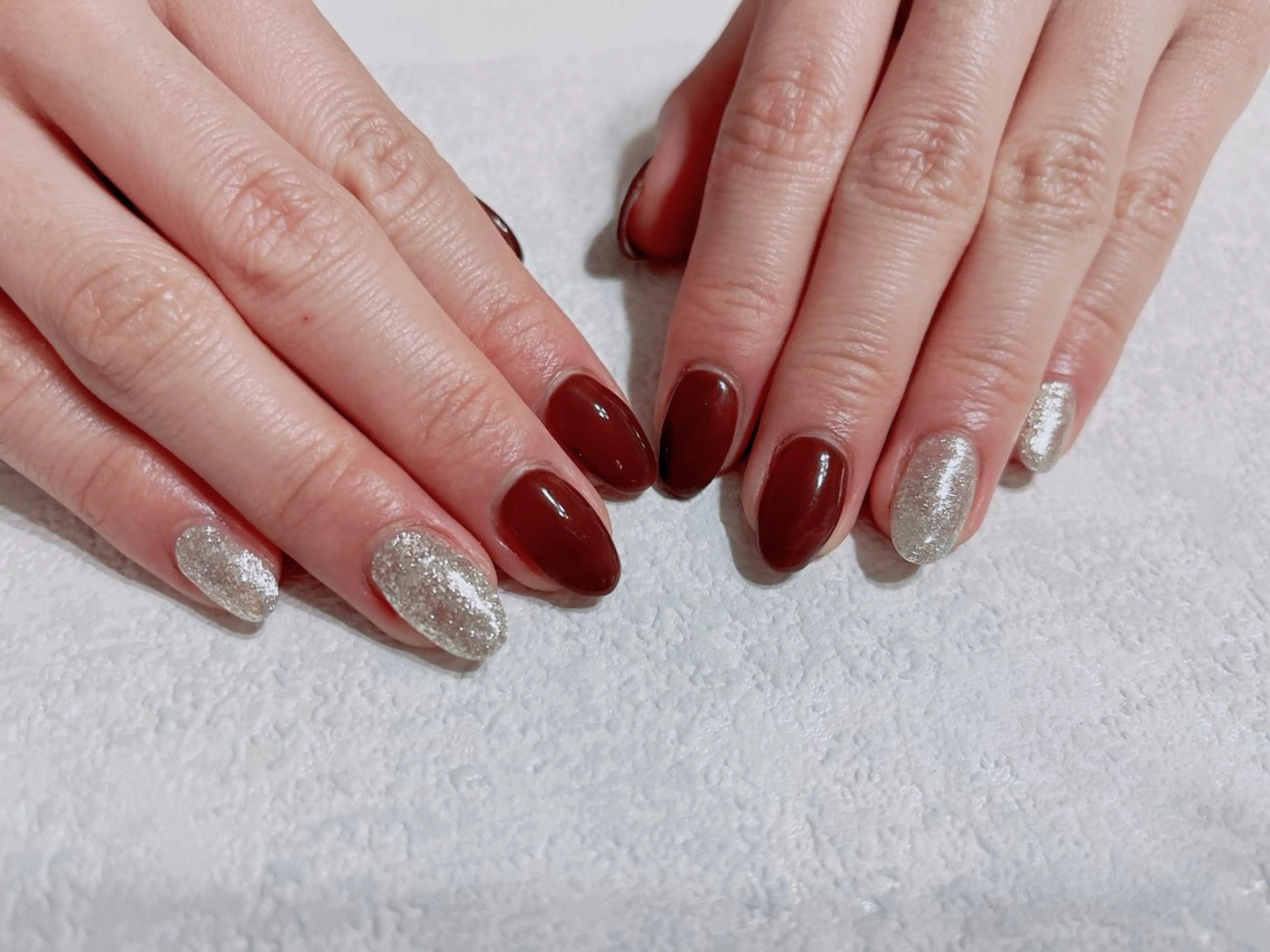 ネイル ジェルネイル 韓国ネイル ワンカラーネイル パラジェル 冬ネイル kikinail 溝の口のネイルデザイン